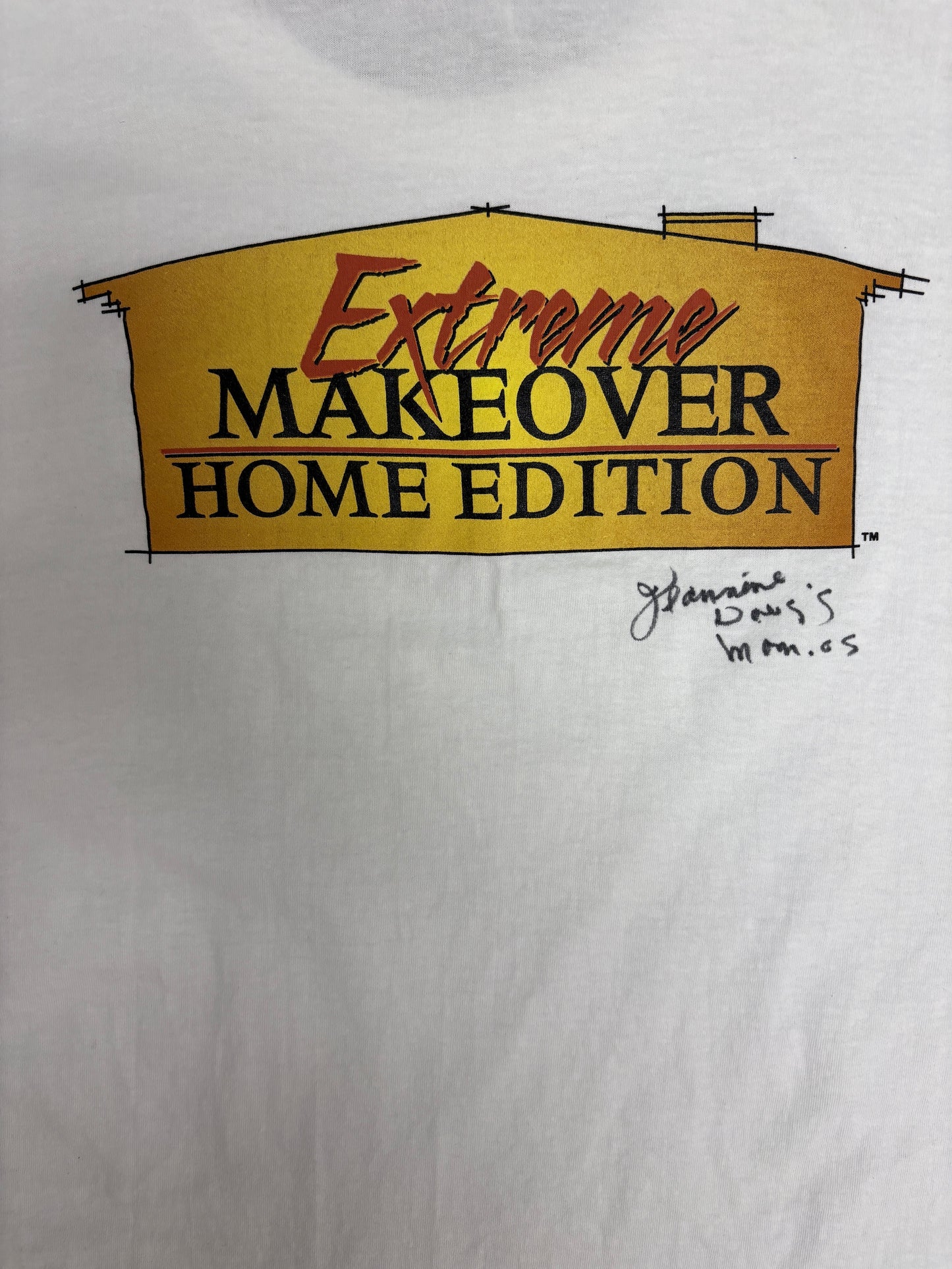 Extreme Makeover: Home Edition Graphic Tee | Size Large | Vintage 2000s Television Promotional White T-Shirt |