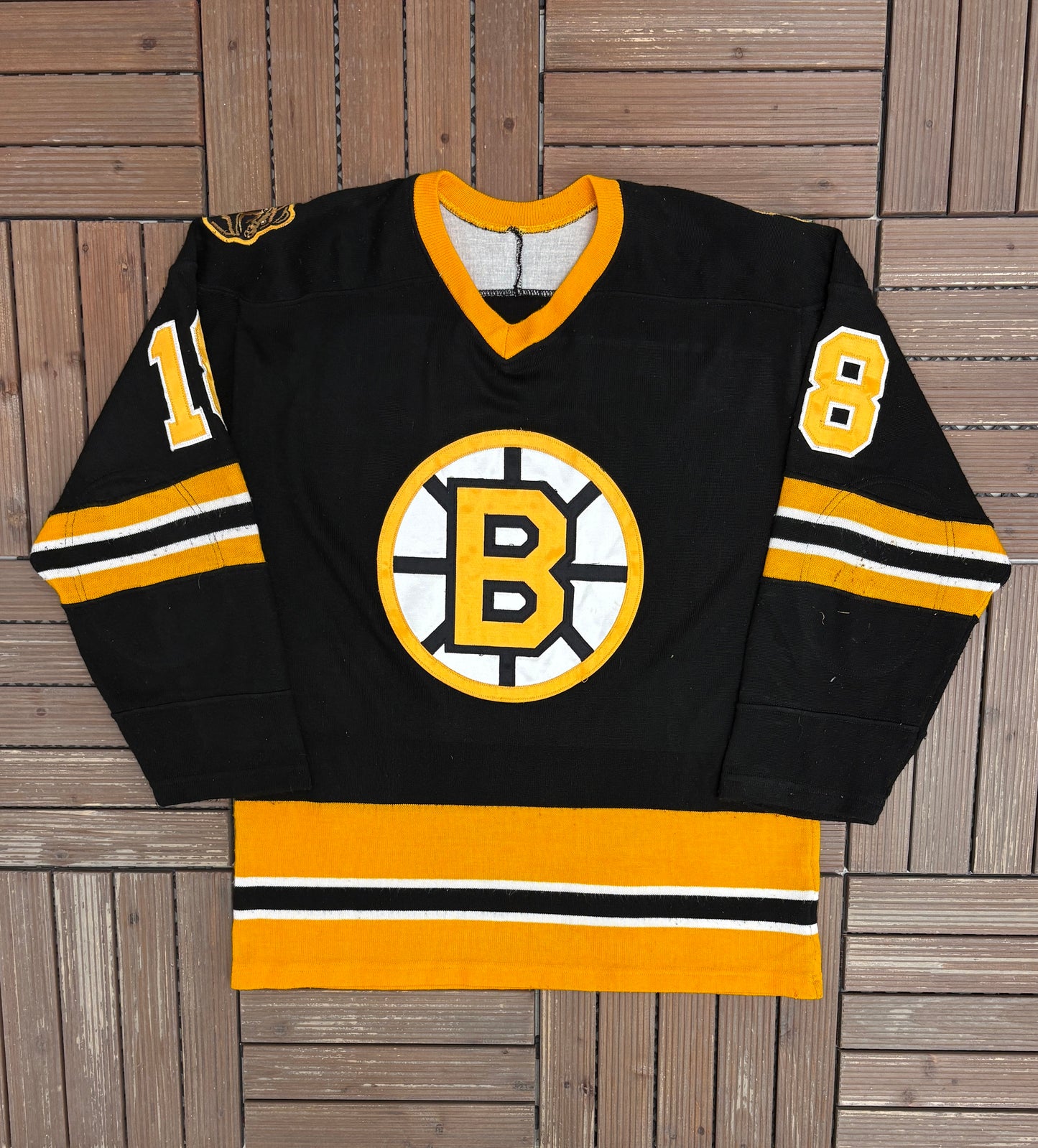 Boston Bruins John Wensink Hockey Jersey | Size Large | Vintage 1980s NHL Hockey Black Jersey |