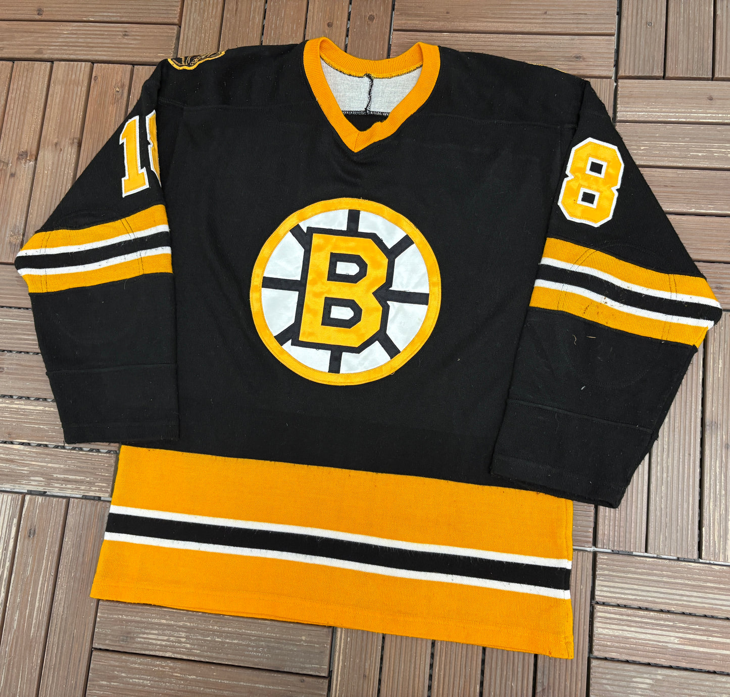 Boston Bruins John Wensink Hockey Jersey | Size Large | Vintage 1980s NHL Hockey Black Jersey |