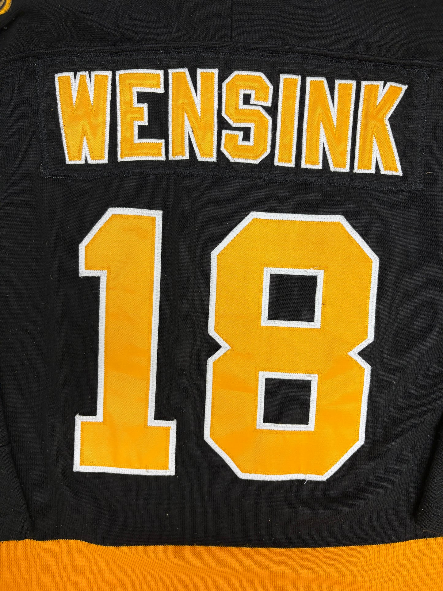 Boston Bruins John Wensink Hockey Jersey | Size Large | Vintage 1980s NHL Hockey Black Jersey |