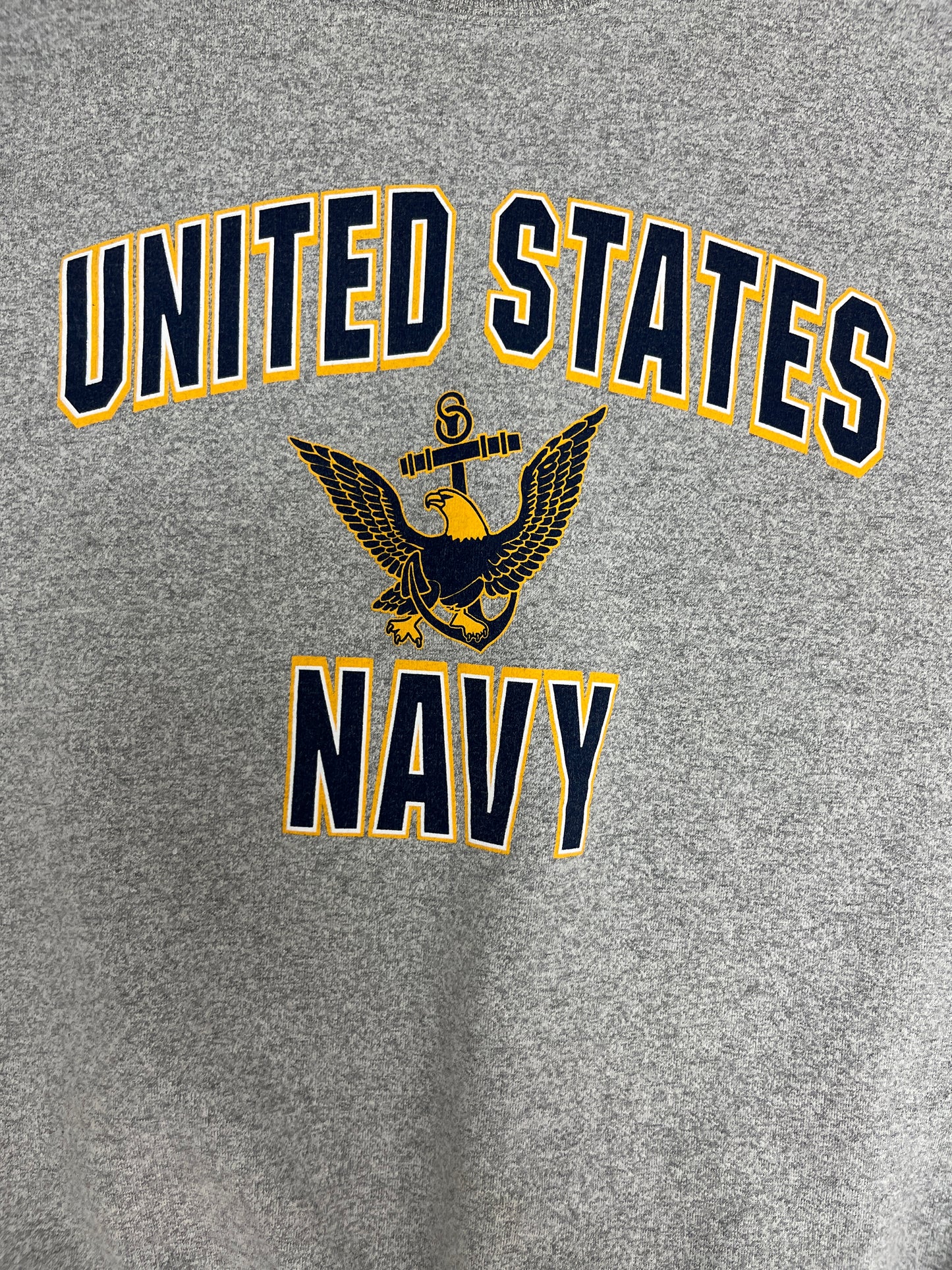 United States Navy Graphic Crewneck | Size X-Large | Vintage 1990s Made in USA Grey Sweater |