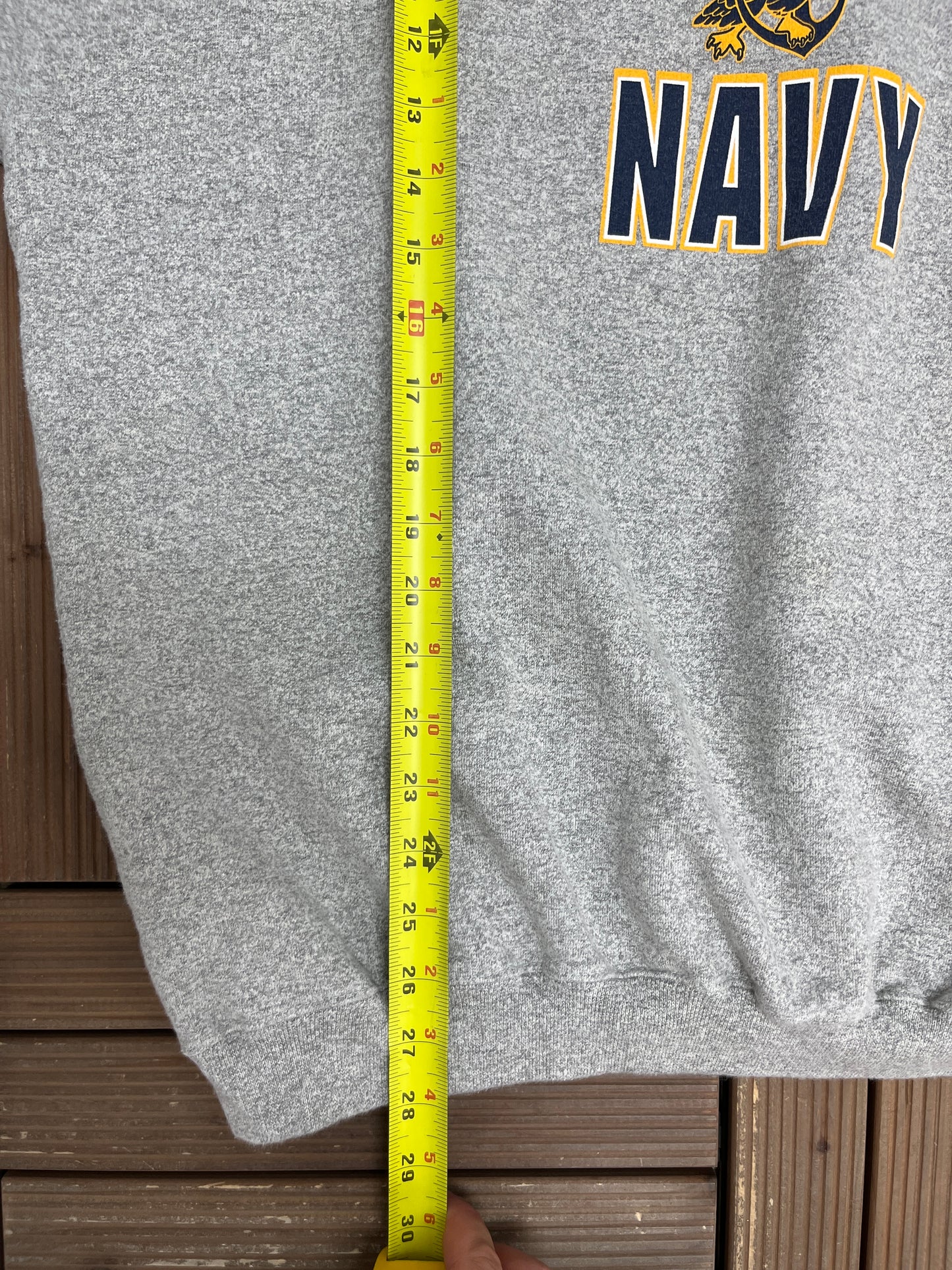 United States Navy Graphic Crewneck | Size X-Large | Vintage 1990s Made in USA Grey Sweater |
