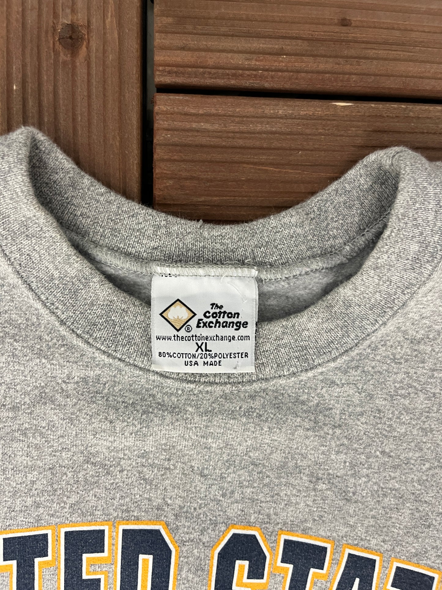 United States Navy Graphic Crewneck | Size X-Large | Vintage 1990s Made in USA Grey Sweater |