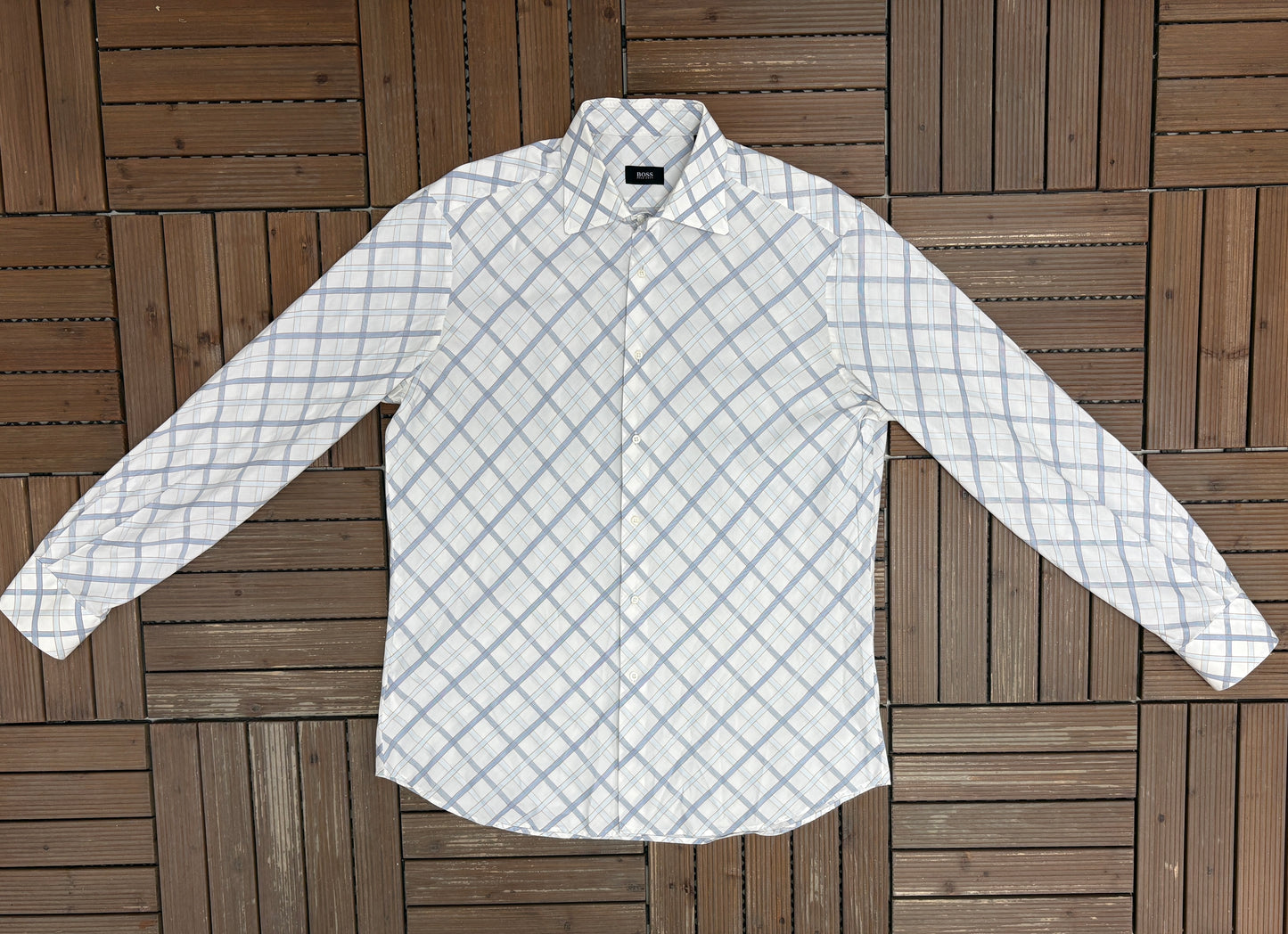 BOSS Hugo Boss Button Down Shirt | Size Large | Branded White Button Down Collared Shirt |