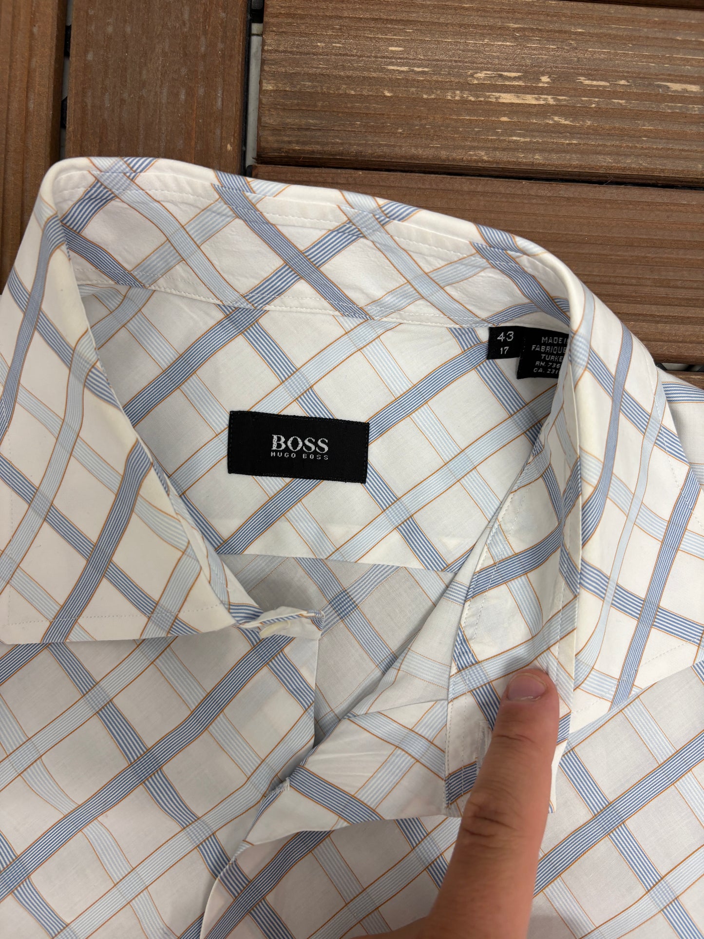 BOSS Hugo Boss Button Down Shirt | Size Large | Branded White Button Down Collared Shirt |