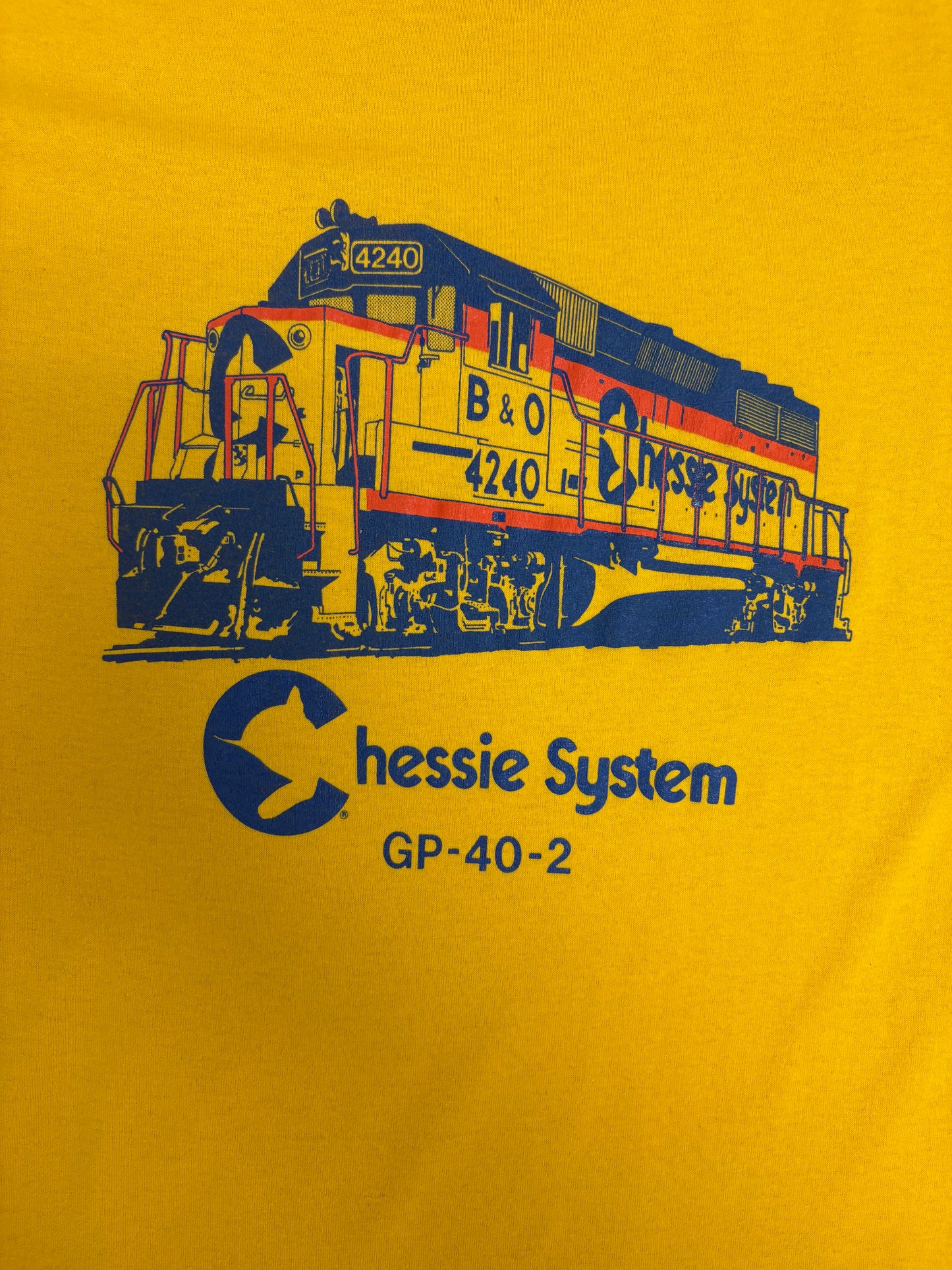 Chessie System GP-40-2 Graphic Tee | Size XX-Large | Vintage 1990s Promotional Yellow T-Shirt |