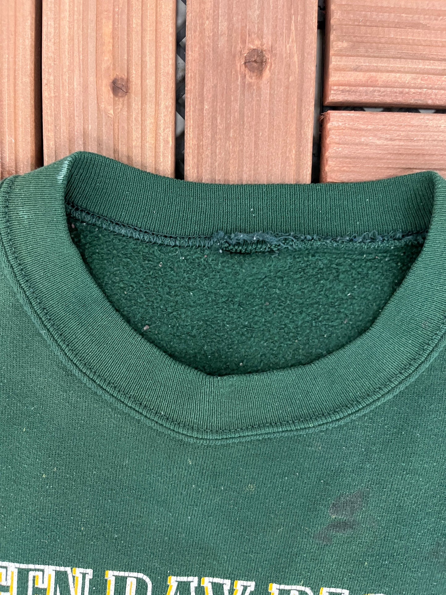 Green Bay Packers Super Bowl Champions Graphic Crewneck | Size Large | Vintage 1990s NFL Football Green Sweater |