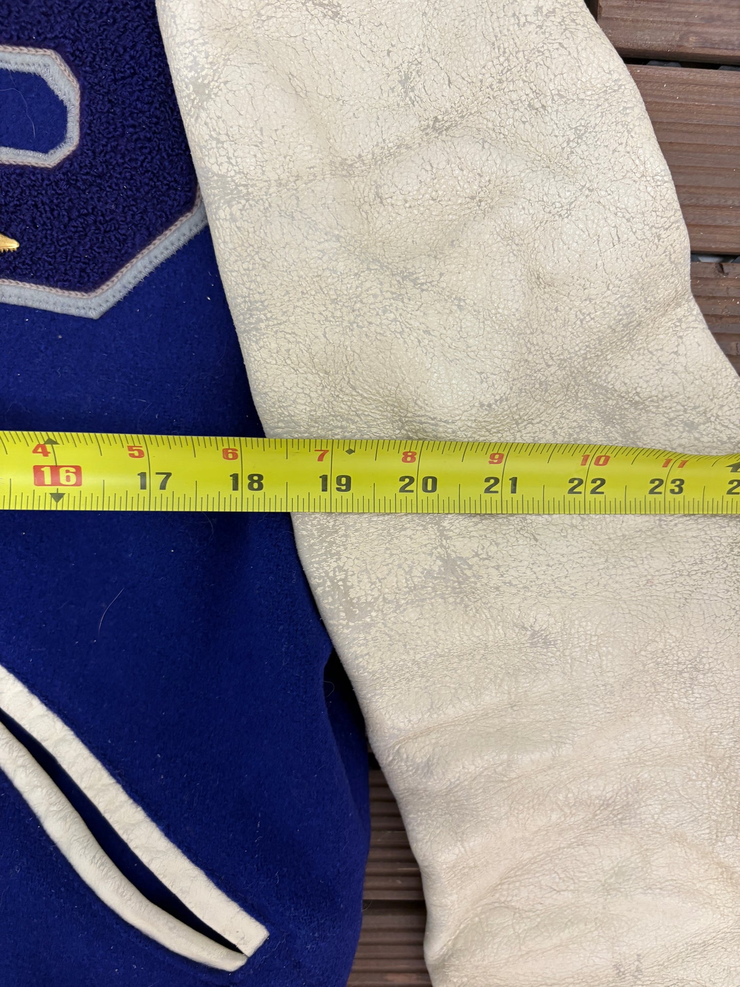 Whiting Letterman "P" Graphic Jacket | Size 42 | Vintage 1970s Varsity Blue Jacket |