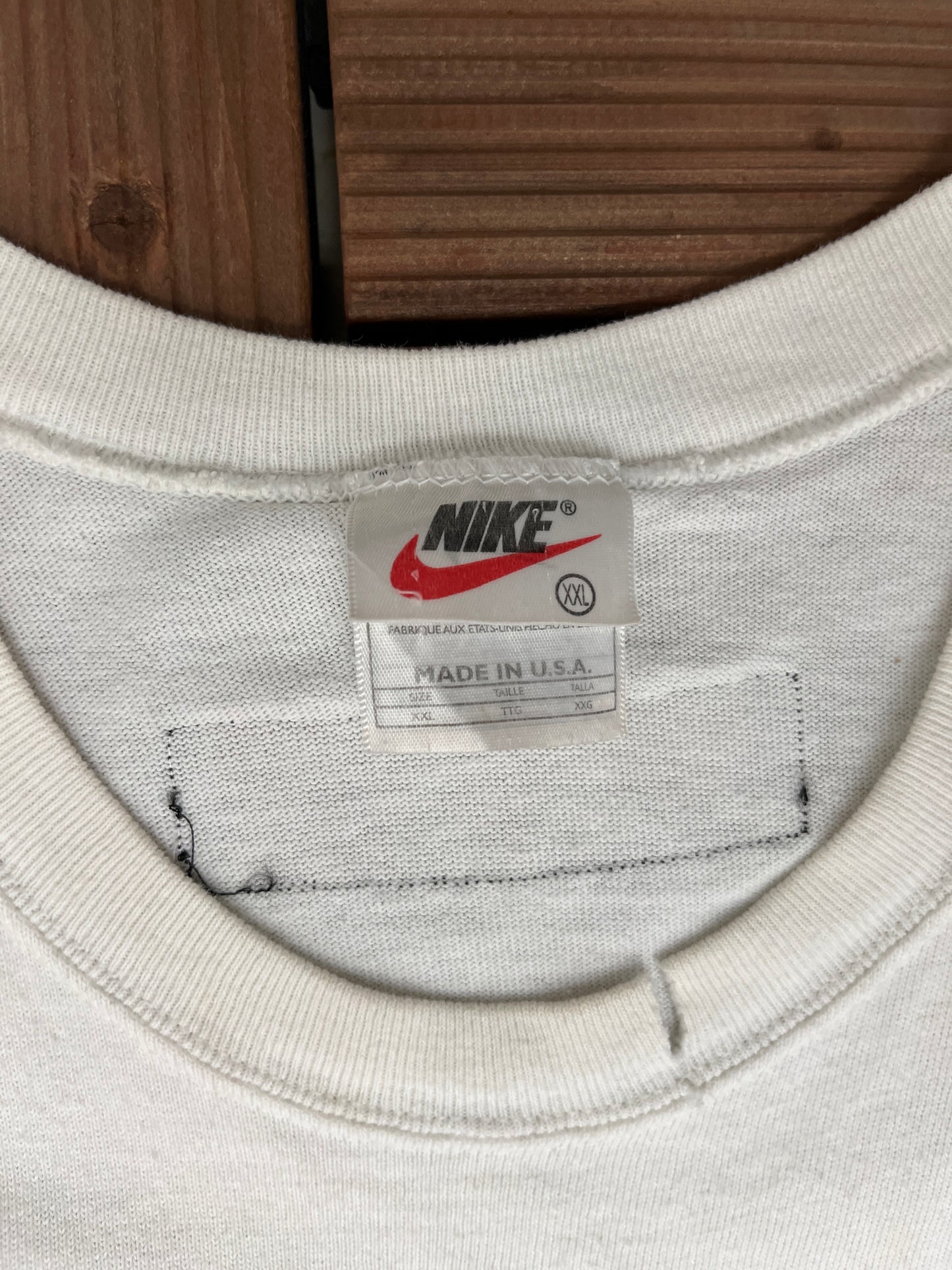 Air Jordan Stitched Graphic Tee | Size XX-Large | Vintage 1990s Jordan Branded White Sleeveless T-Shirt |