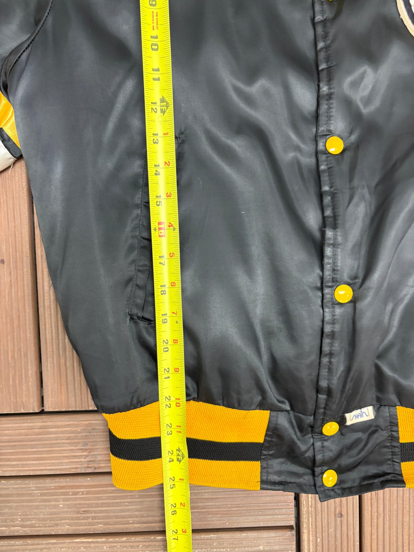 Boston Bruins Graphic Jacket | Size Medium | Vintage 1990s NHL Hockey Black Jacket |