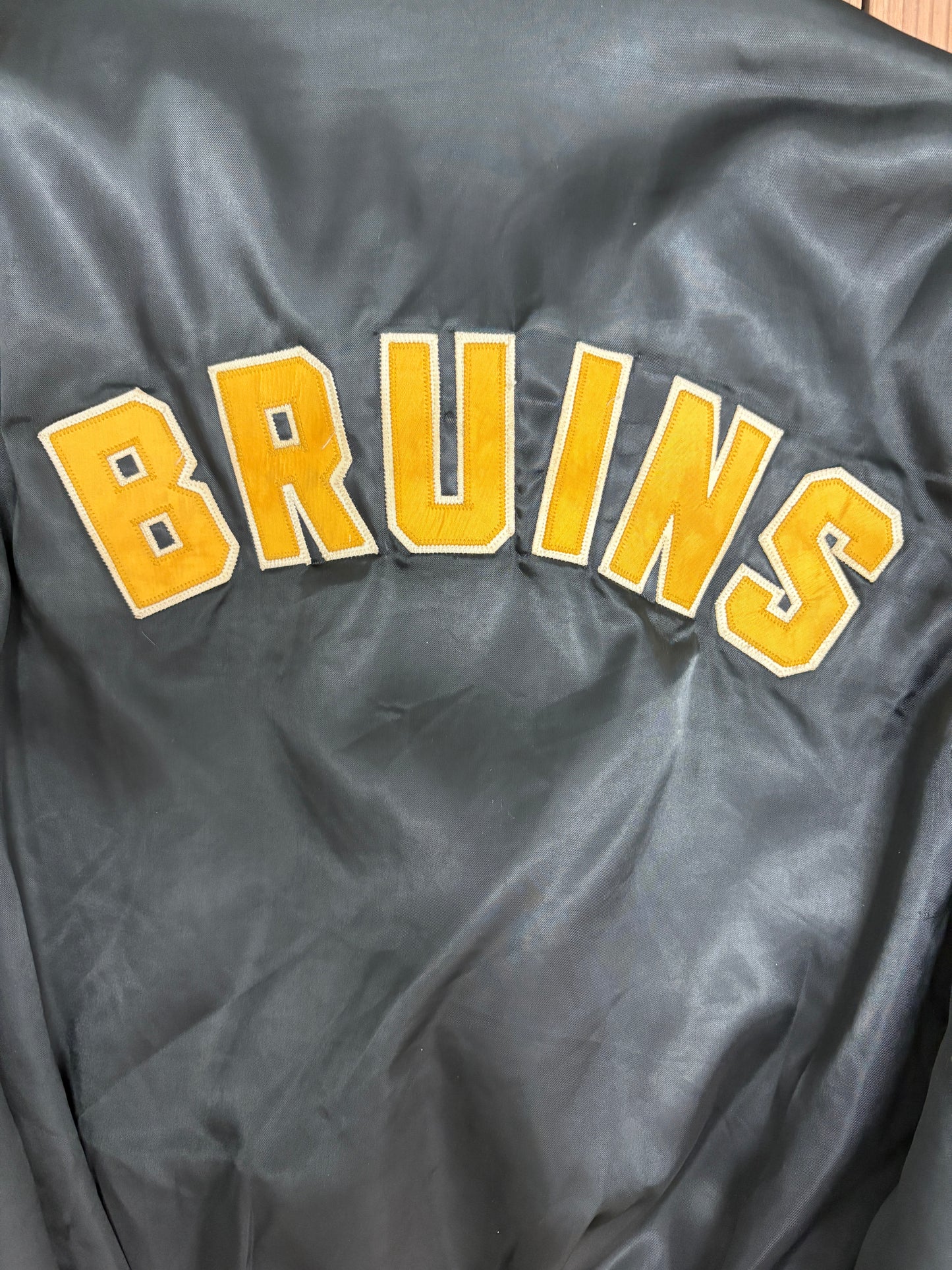 Boston Bruins Graphic Jacket | Size Medium | Vintage 1990s NHL Hockey Black Jacket |