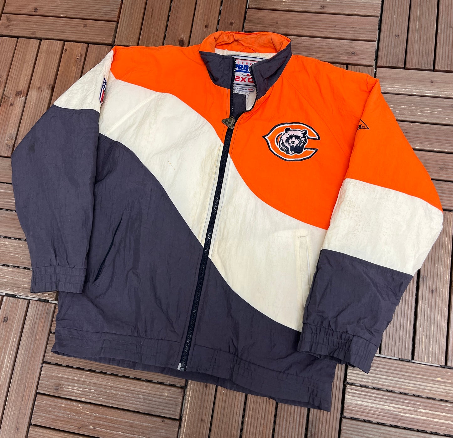 Chicago Bears Puffer Jacket | Size Medium | Vintage 1990s NFL Football Pro Line Apex One Jacket |