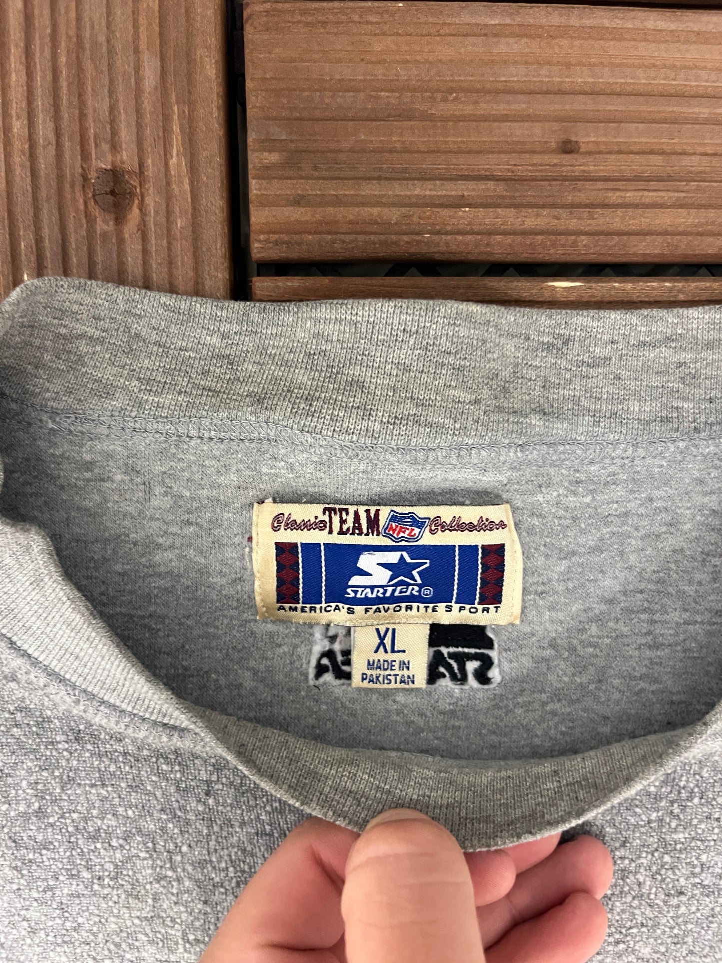 Pittsburgh Steelers Graphic Fleece Crewneck | Size X-Large | Vintage 1990s NFL Football Grey Sweater |