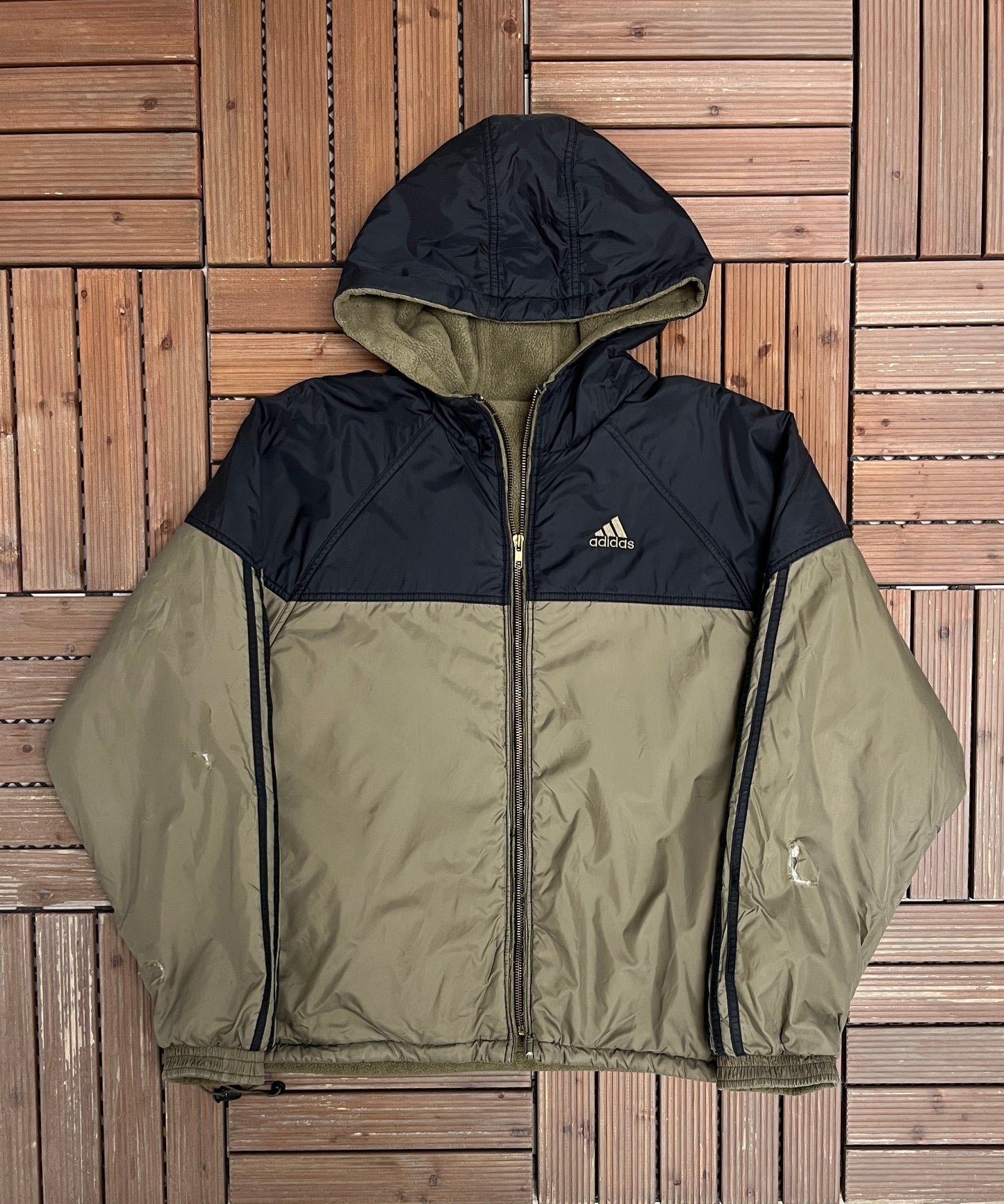 Adidas Small Embroidered Graphic Jacket | Size Medium | Vintage 2000s Reversible Branded Jacket |
