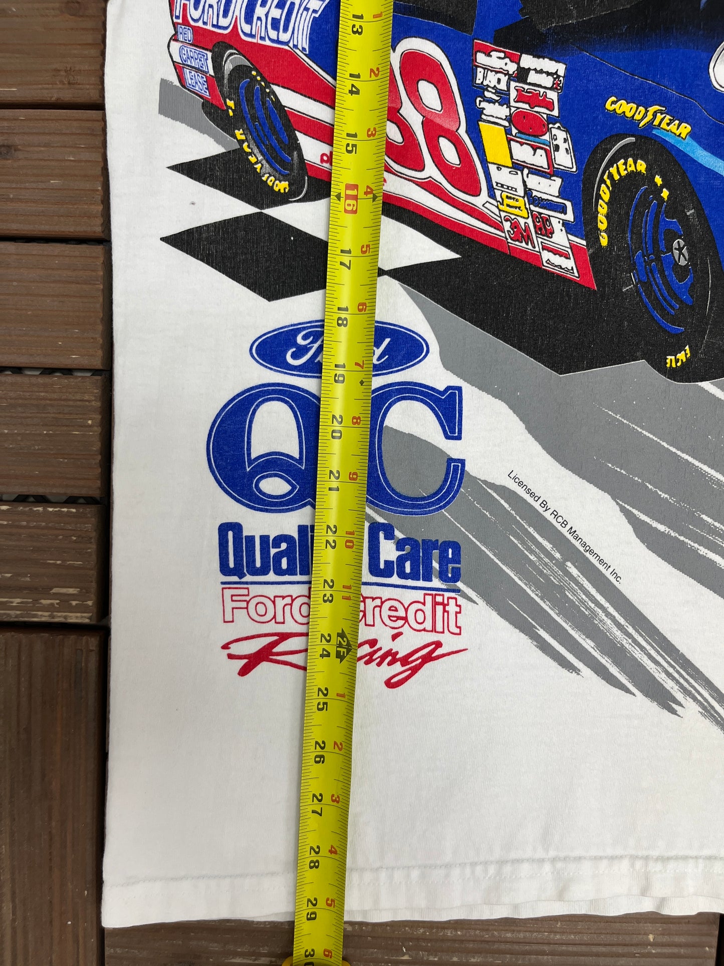 Dale Jarrett Rock N Roll Graphic Tee | Size Large | Vintage 1990s All Over Print NASCAR Racing T-Shirt |