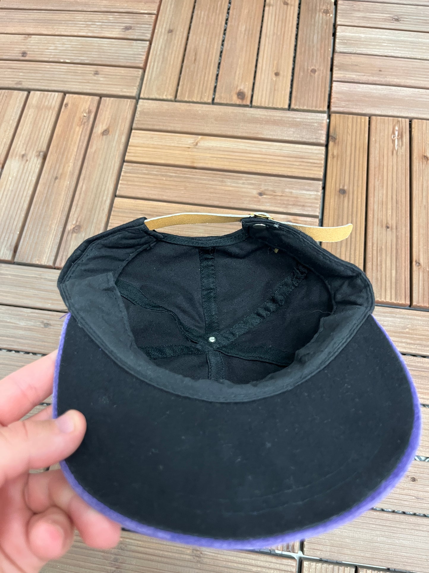 Montreal Embroidered Graphic Hat | Leather Strap Back | Vintage 1990s Tourist Black Cap |