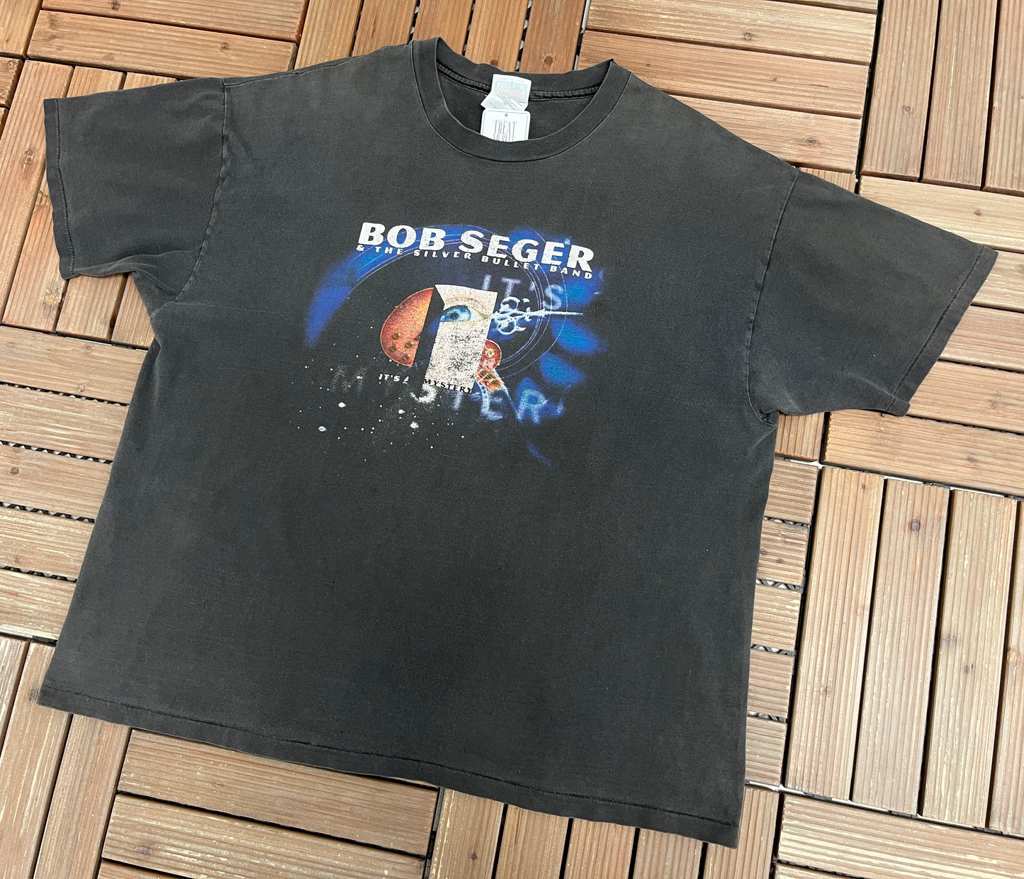 Bob Seger & The Silver Bullet Band It's A Mystery Tour Graphic Tee | Size XX-Large | Vintage 1990s Rock Band Grey T-Shirt |
