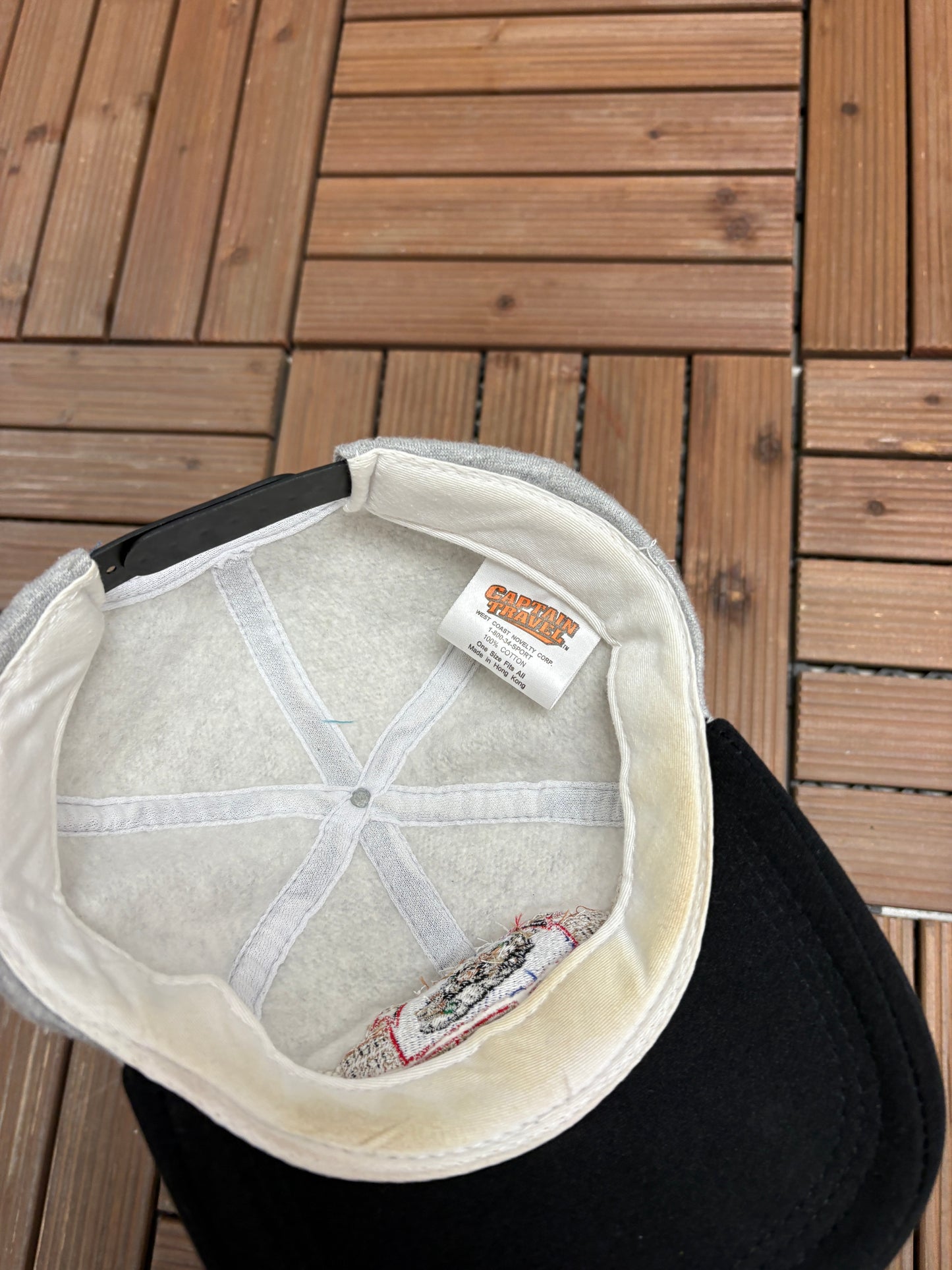 Alcatraz "The Rock" Embroidered Hat | Snap Back | Vintage 1990s Promotional Grey Cap |