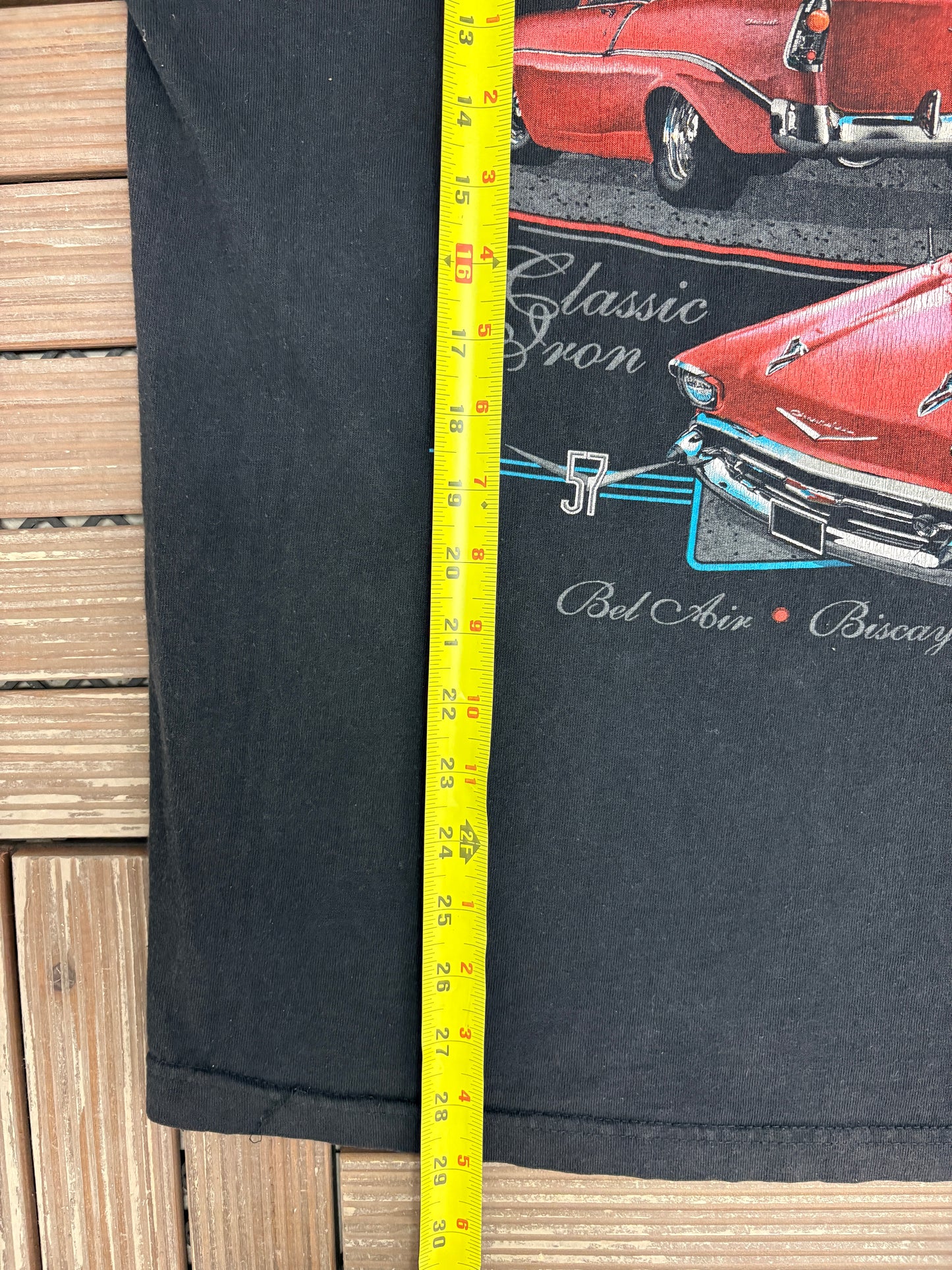 Chevrolet Tri-Five Graphic Tee | Size XX-Large | Vintage 2000s Muscle Car Promotional Black T-Shirt |