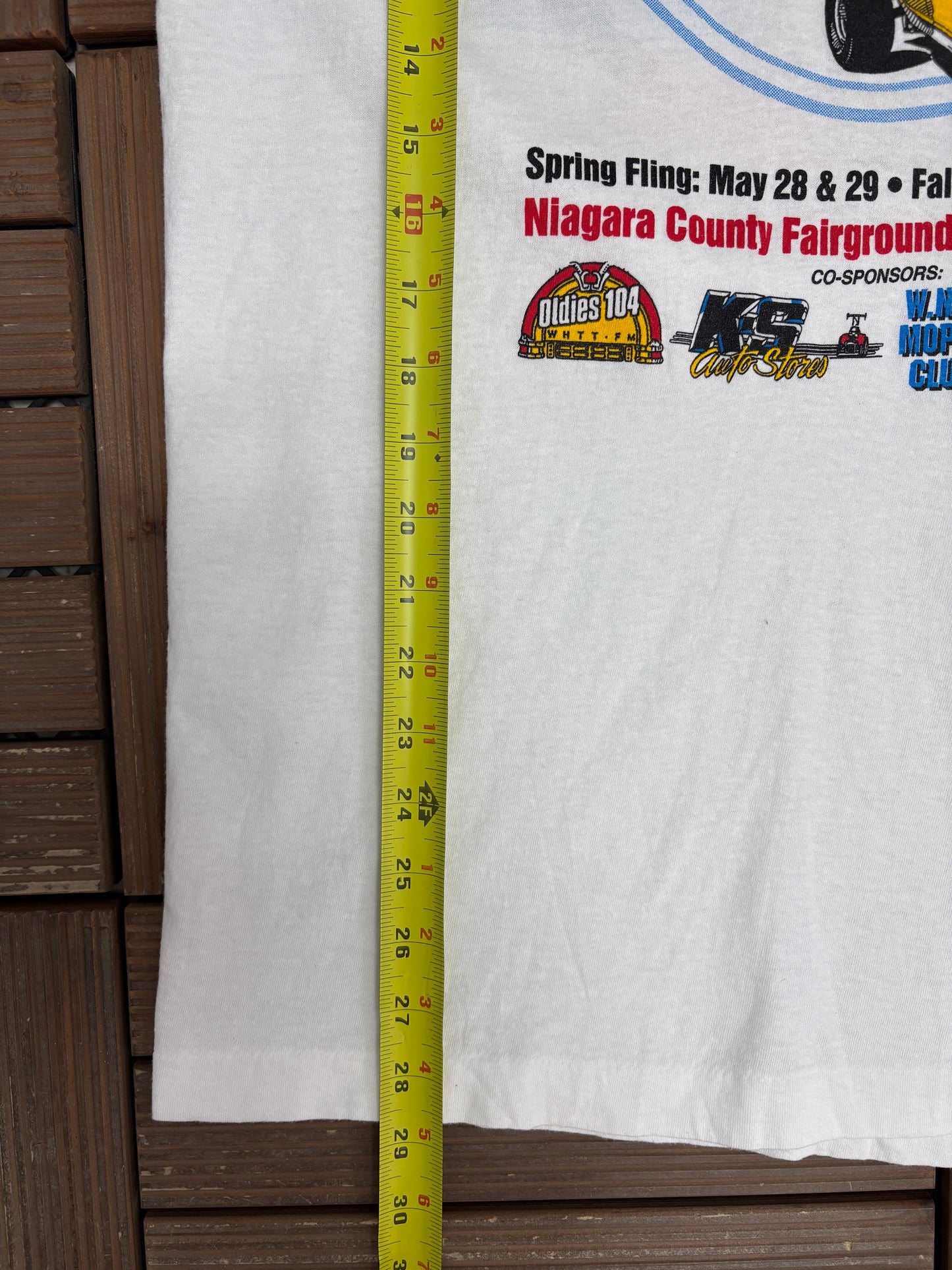 Niagara '94 Auto Swap & Car Shows Graphic Tee | Size X-Large | Vintage 1990s Car Show White T-Shirt |