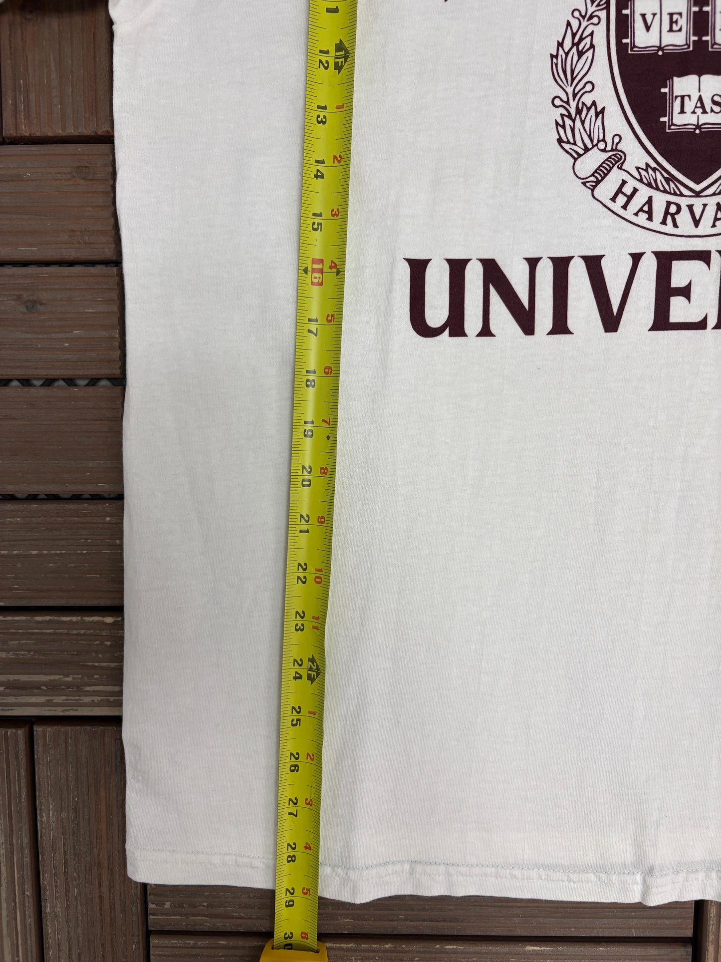 Harvard University Graphic Tee | Size Large | Vintage 1990s College White T-Shirt |