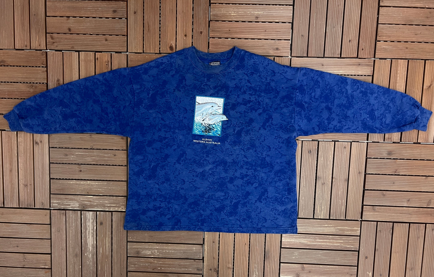 Albany, Western Australia Graphic Crewneck | Size XX-Large | Vintage 1990s Tourist Blue Sweater |