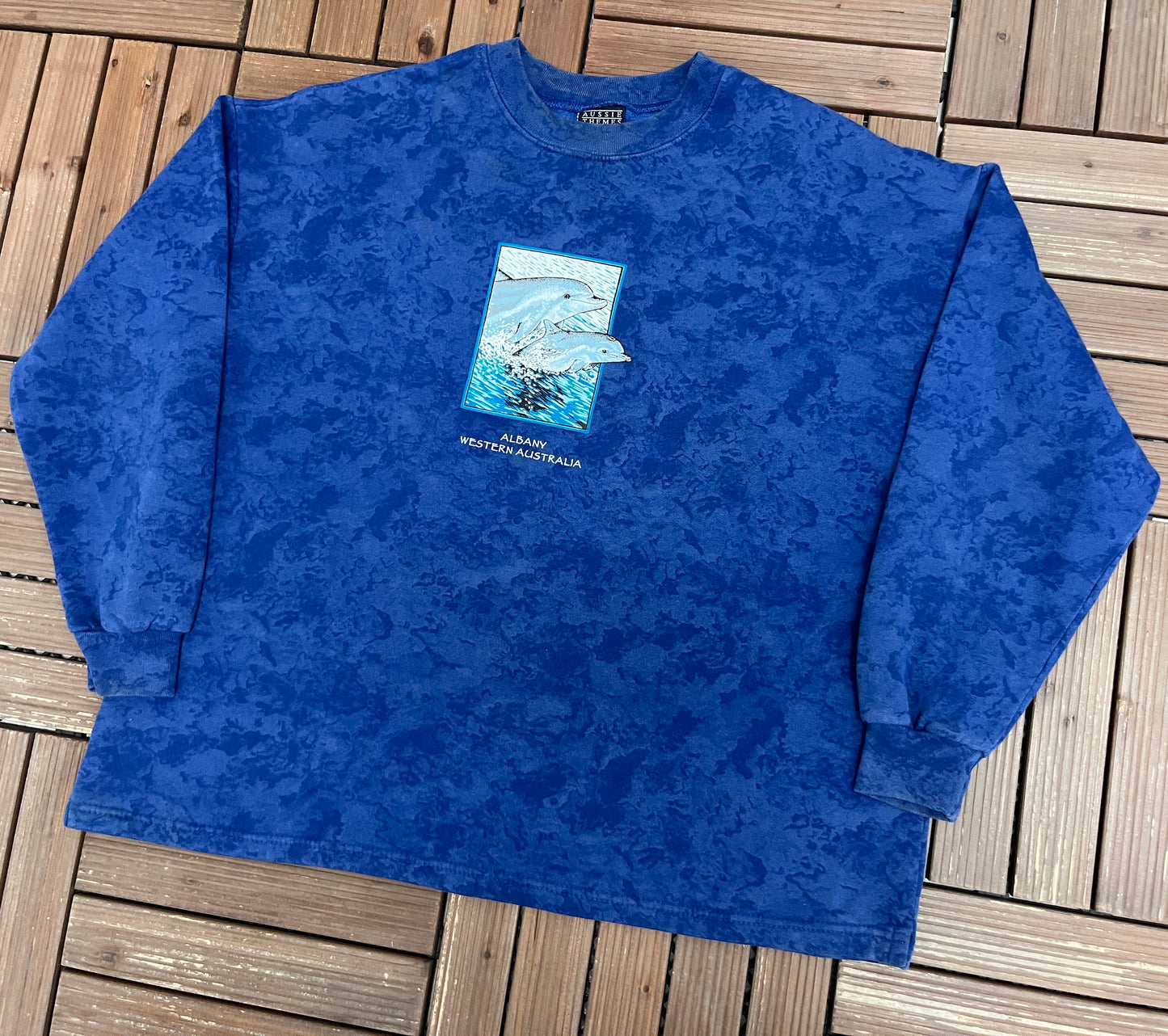 Albany, Western Australia Graphic Crewneck | Size XX-Large | Vintage 1990s Tourist Blue Sweater |