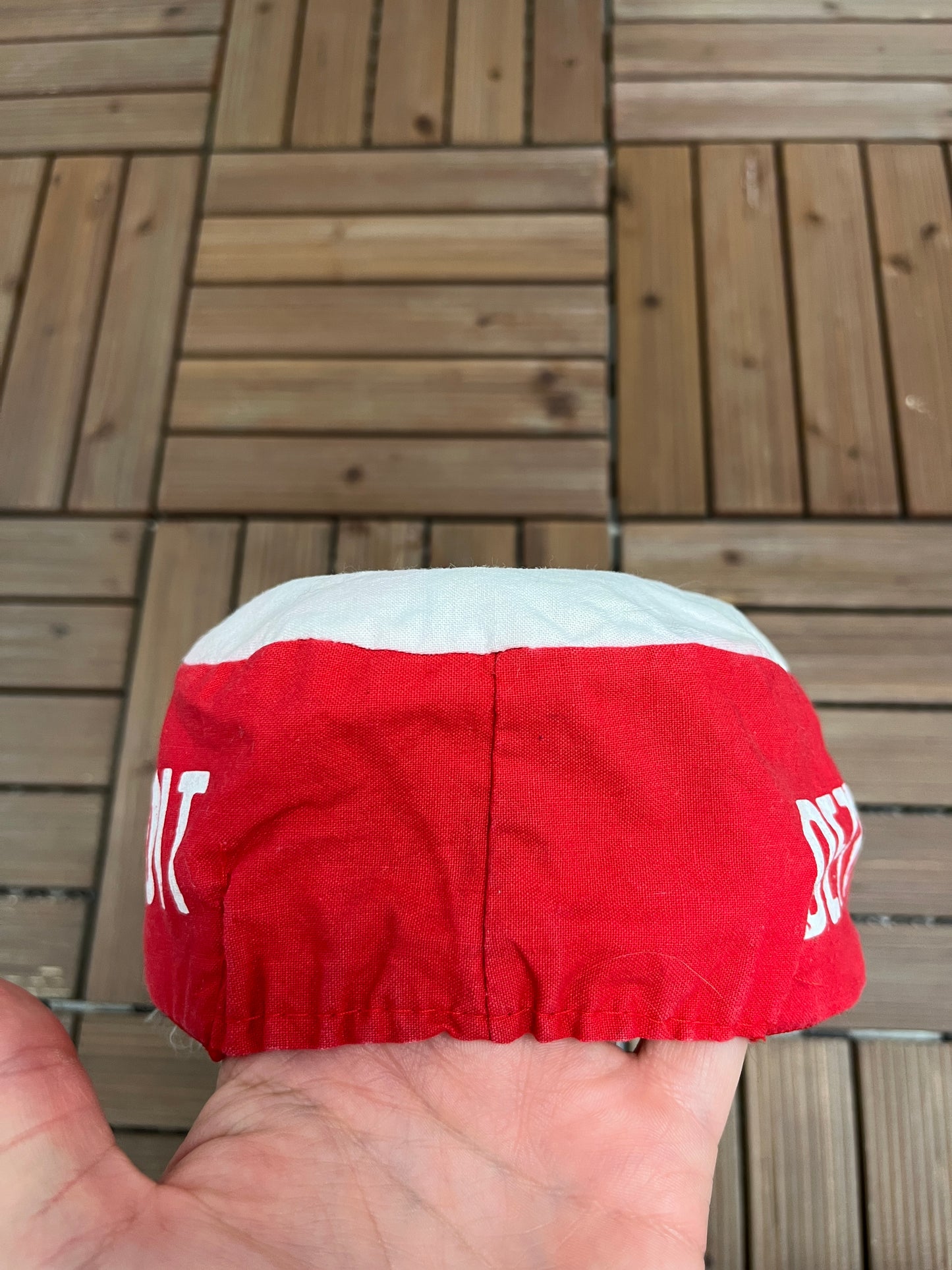 Detroit Red Wings Graphic Hat | One Size Fits All | Vintage 1980s NHL Hockey Red Cap |