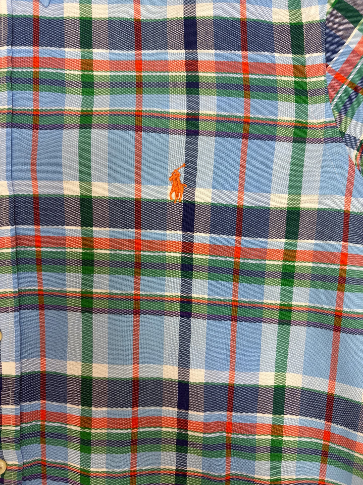 Ralph Lauren Plaid Button Down Shirt | Size X-Large | Branded Blue Button Down Collared Shirt |