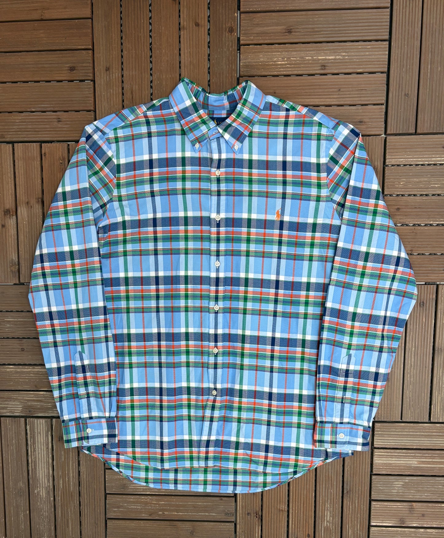Ralph Lauren Plaid Button Down Shirt | Size X-Large | Branded Blue Button Down Collared Shirt |