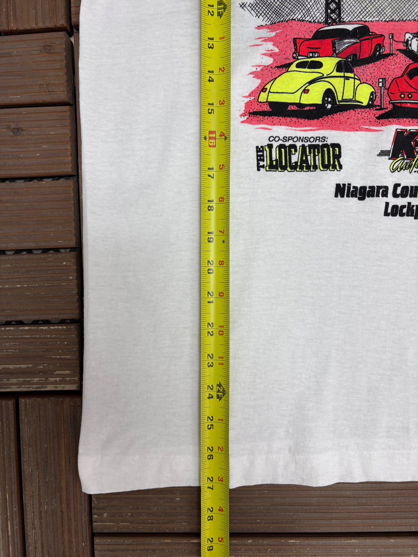 Niagara '93 Auto Swap & Car Shows Graphic Tee | Size X-Large | Vintage 1990s Car Show White T-Shirt |