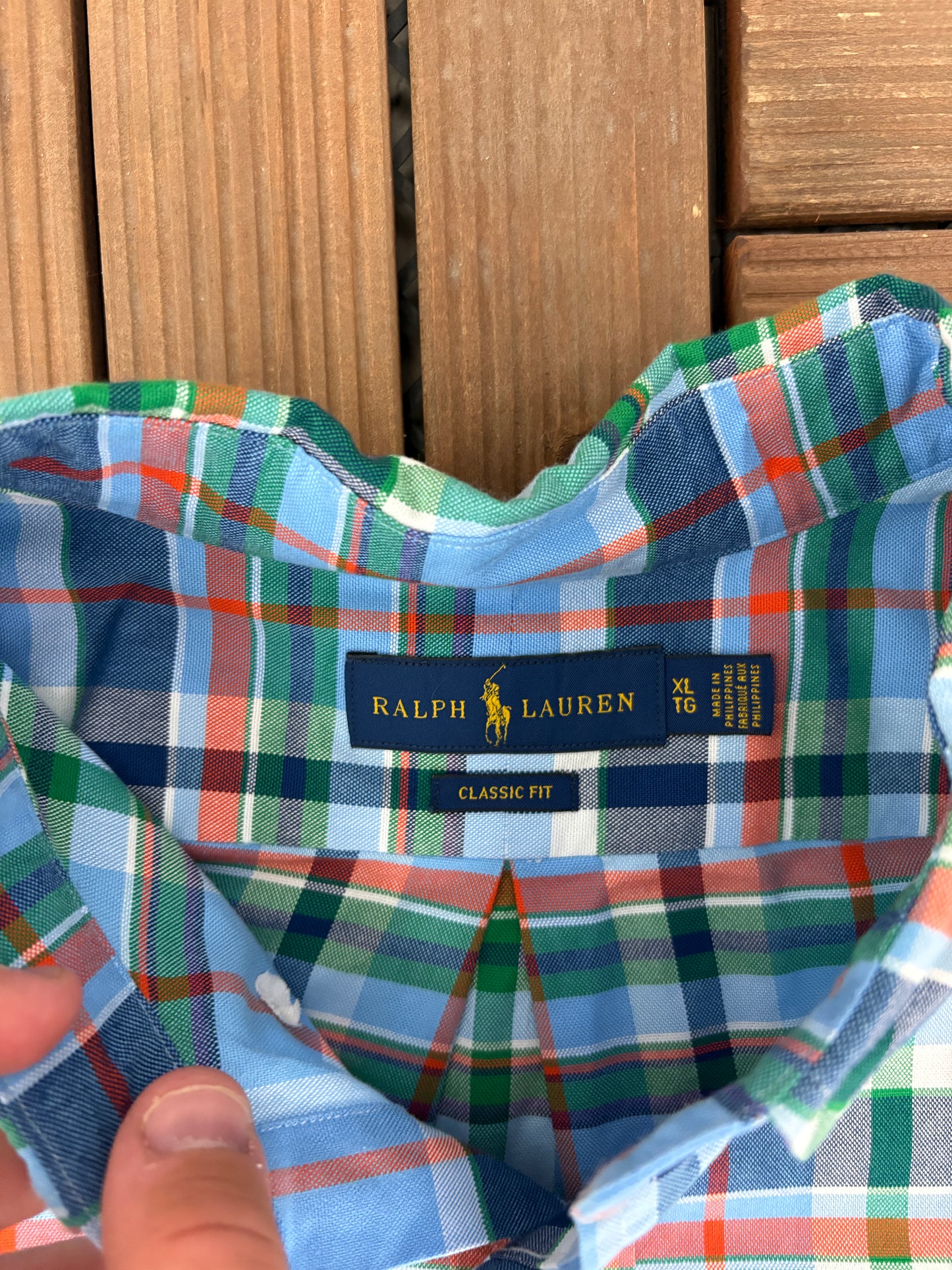 Ralph Lauren Plaid Button Down Shirt | Size X-Large | Branded Blue Button Down Collared Shirt |