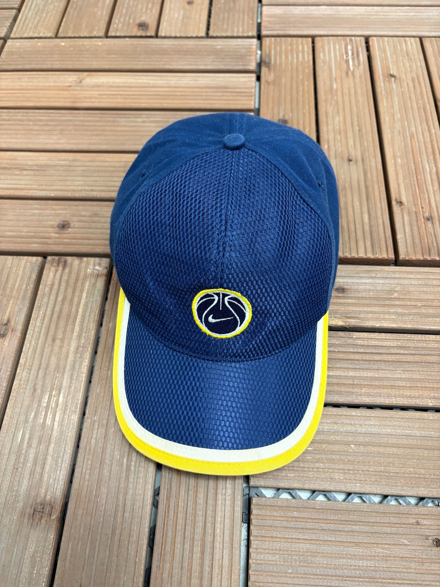 Nike Basketball Embroidered Graphic Hat | Strap Back | Vintage 2000s Nike Branded Blue Cap |