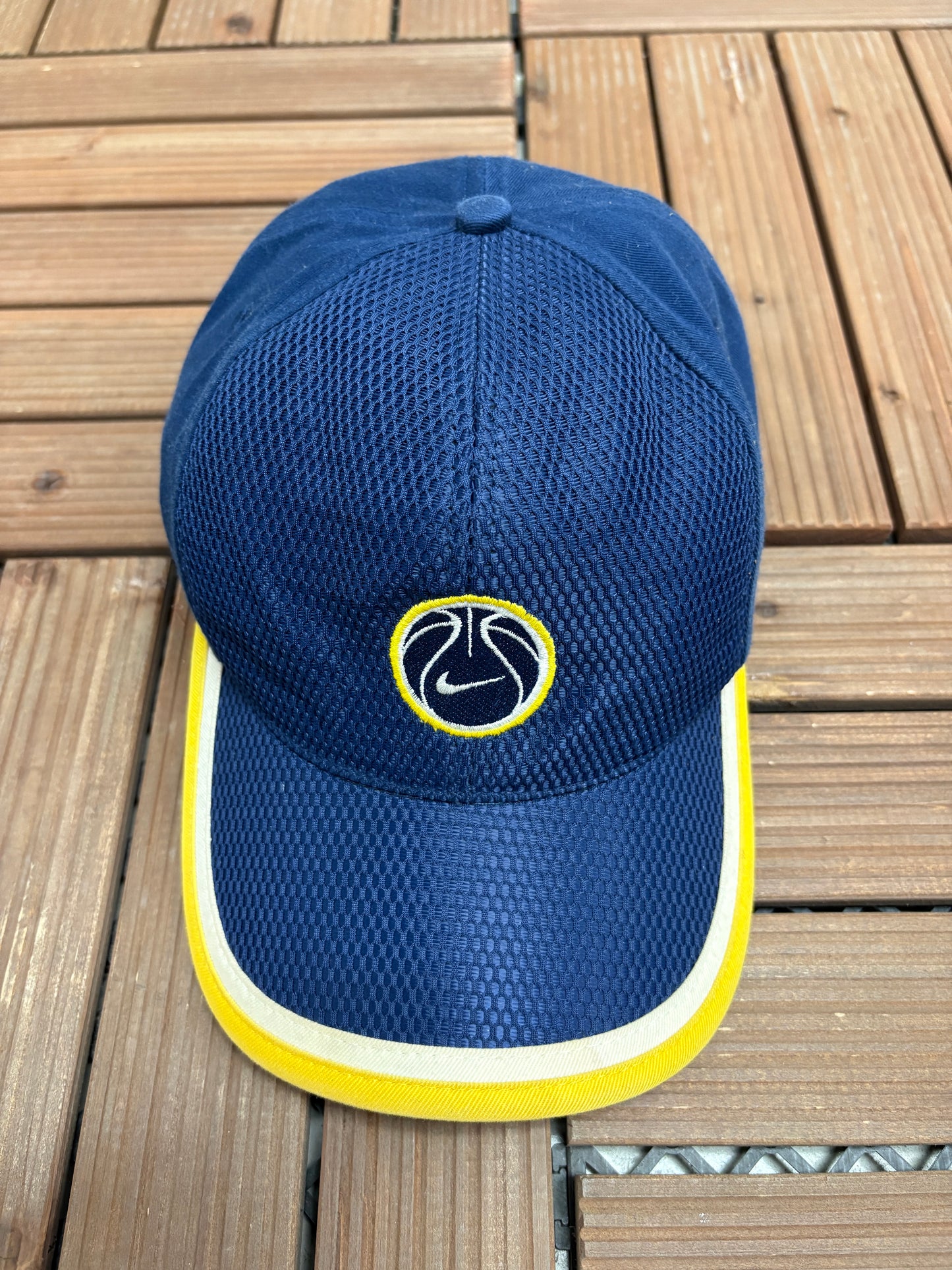 Nike Basketball Embroidered Graphic Hat | Strap Back | Vintage 2000s Nike Branded Blue Cap |