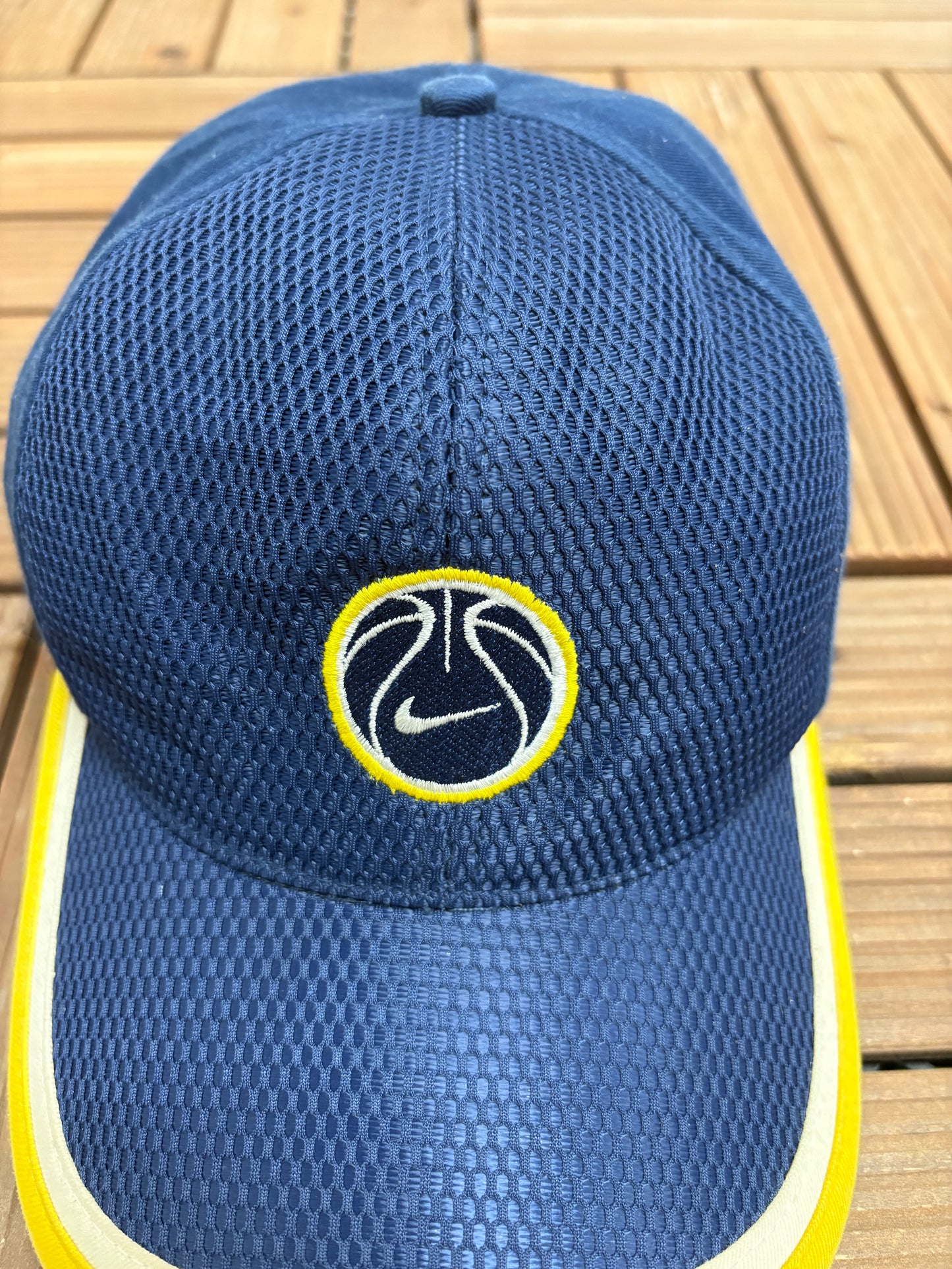 Nike Basketball Embroidered Graphic Hat | Strap Back | Vintage 2000s Nike Branded Blue Cap |
