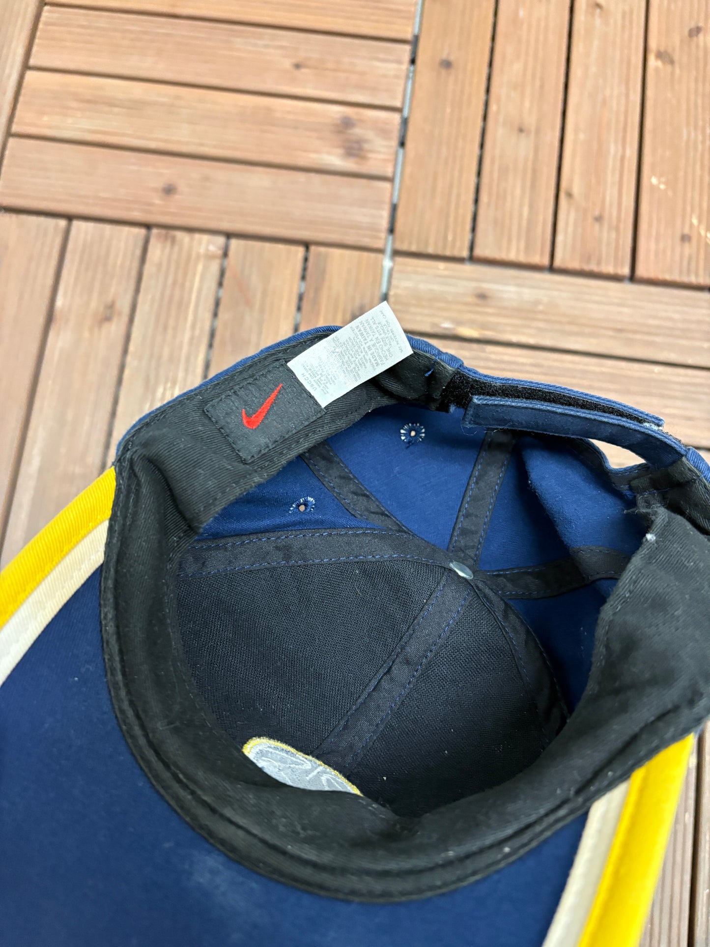 Nike Basketball Embroidered Graphic Hat | Strap Back | Vintage 2000s Nike Branded Blue Cap |