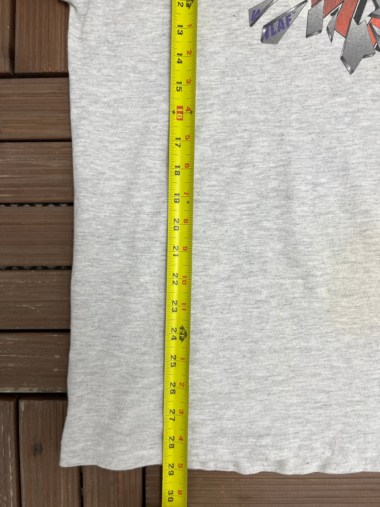 Frankfurt Galaxy Graphic Tee | Size Large | Vintage 1990s WLAF Football Grey T-Shirt |