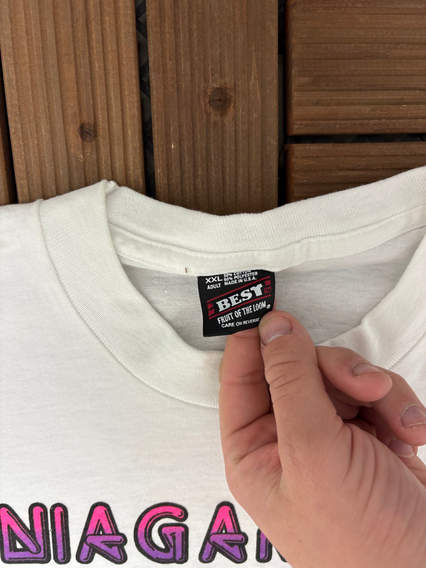Niagara '95 Auto Swap & Car Shows Graphic Tee | Size XX-Large | Vintage 1990s Car Show White T-Shirt |