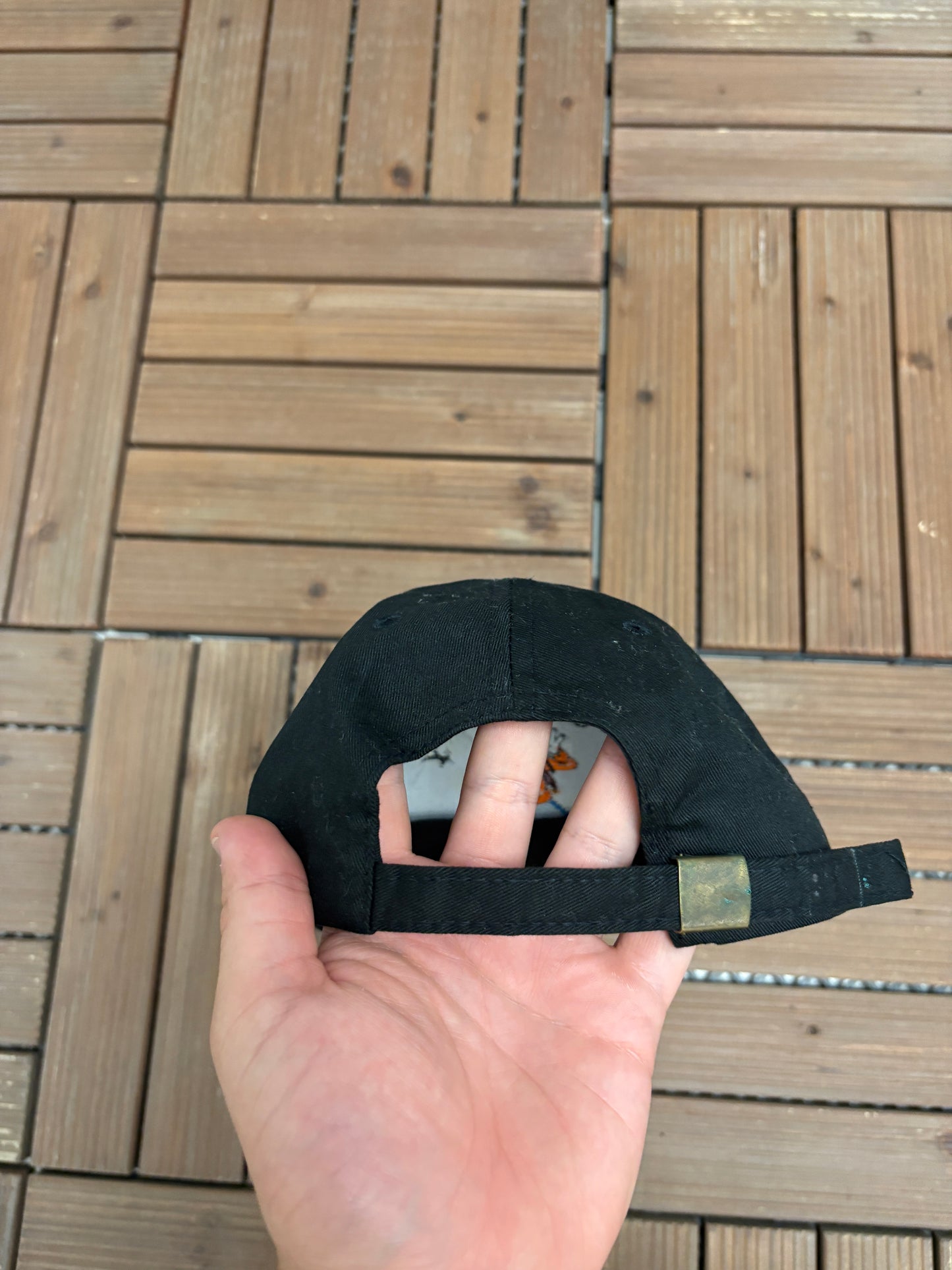Goofy Embroidered Graphic Hat | Metal Clasp | Vintage 1990s Disney Promotional Black Cap |