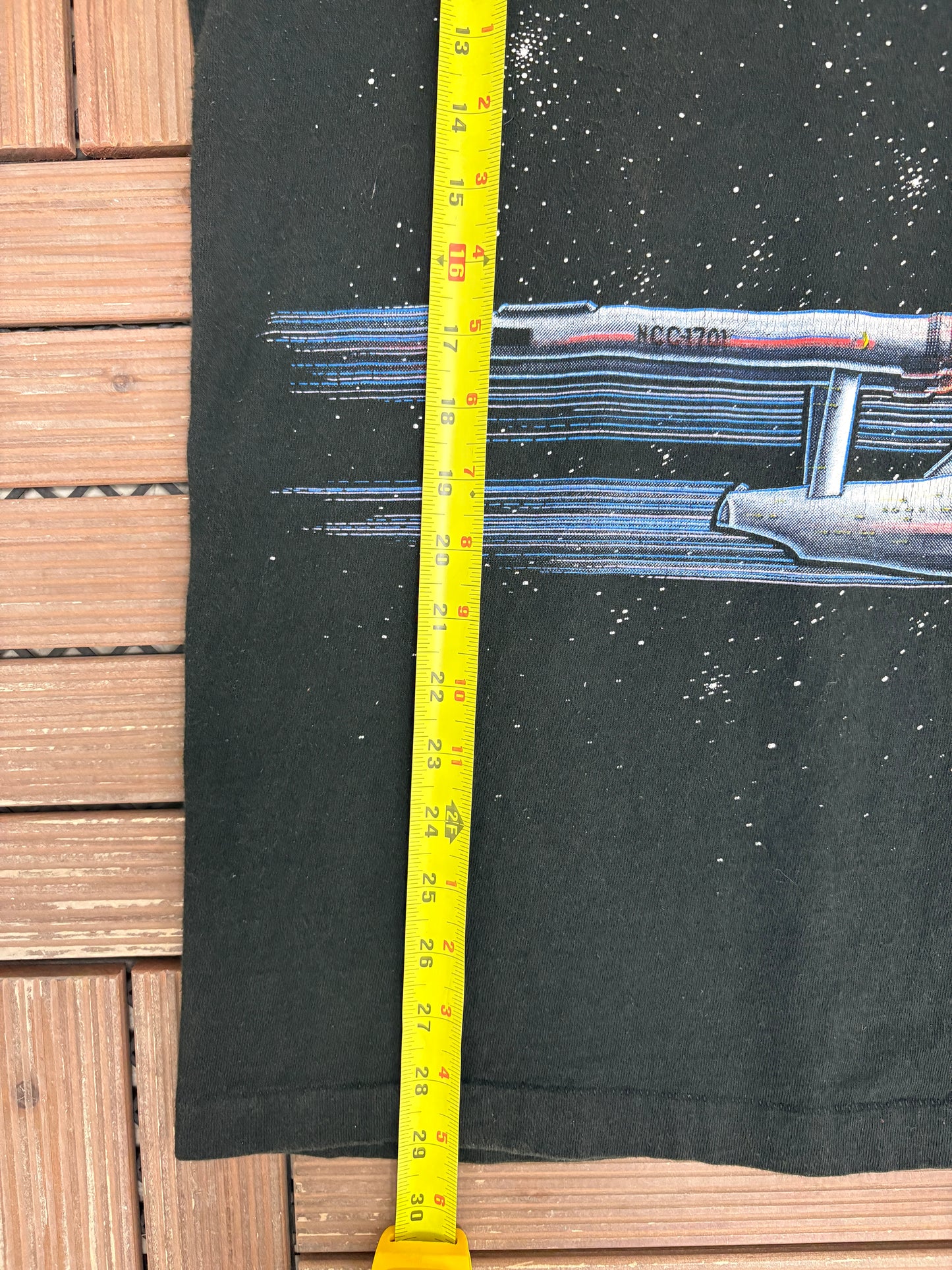 Star Trek 25h Anniversary Graphic Tee | Size Large | Vintage 1990s All Over Print Black T-Shirt |