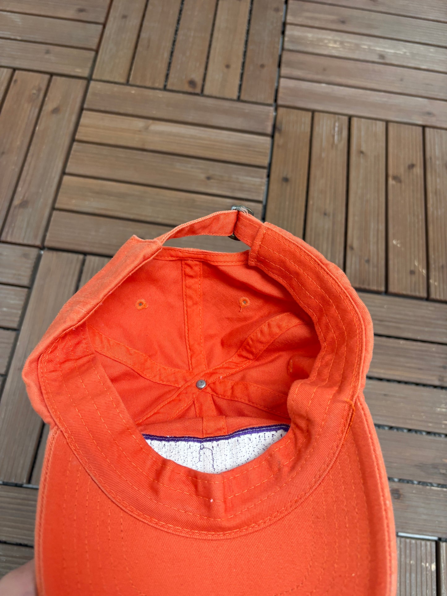 Clemson Tigers Stitched Graphic Hat | Metal Clasp | Vintage 2000s College Orange Cap |