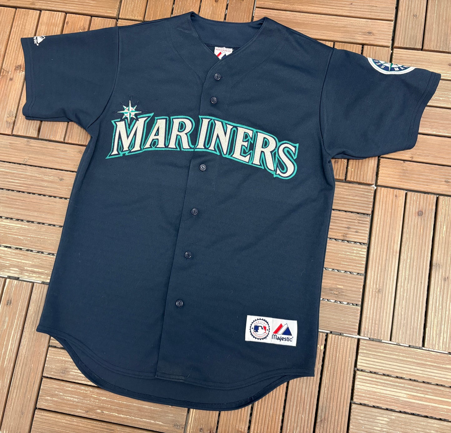 Seattle Mariners Kenji Johjima Baseball Jersey | Size Medium | Vintage 2000s MLB Baseball Blue Jersey |