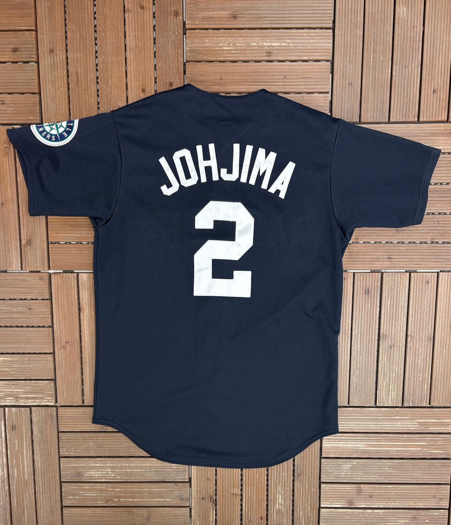 Seattle Mariners Kenji Johjima Baseball Jersey | Size Medium | Vintage 2000s MLB Baseball Blue Jersey |