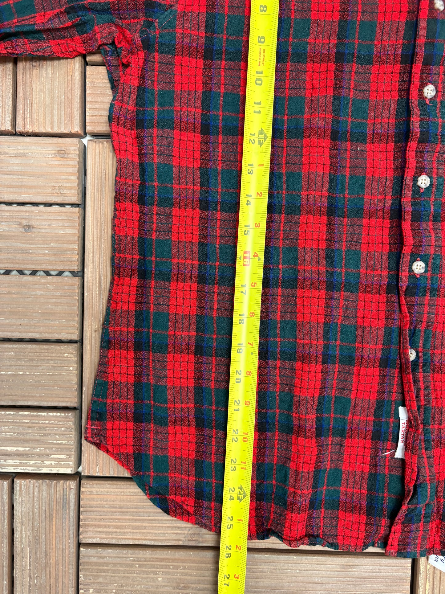 Pendleton Virgin Wool Plaid Button Down Shirt | Size X-Large | Vintage 1980s Red Button Down |