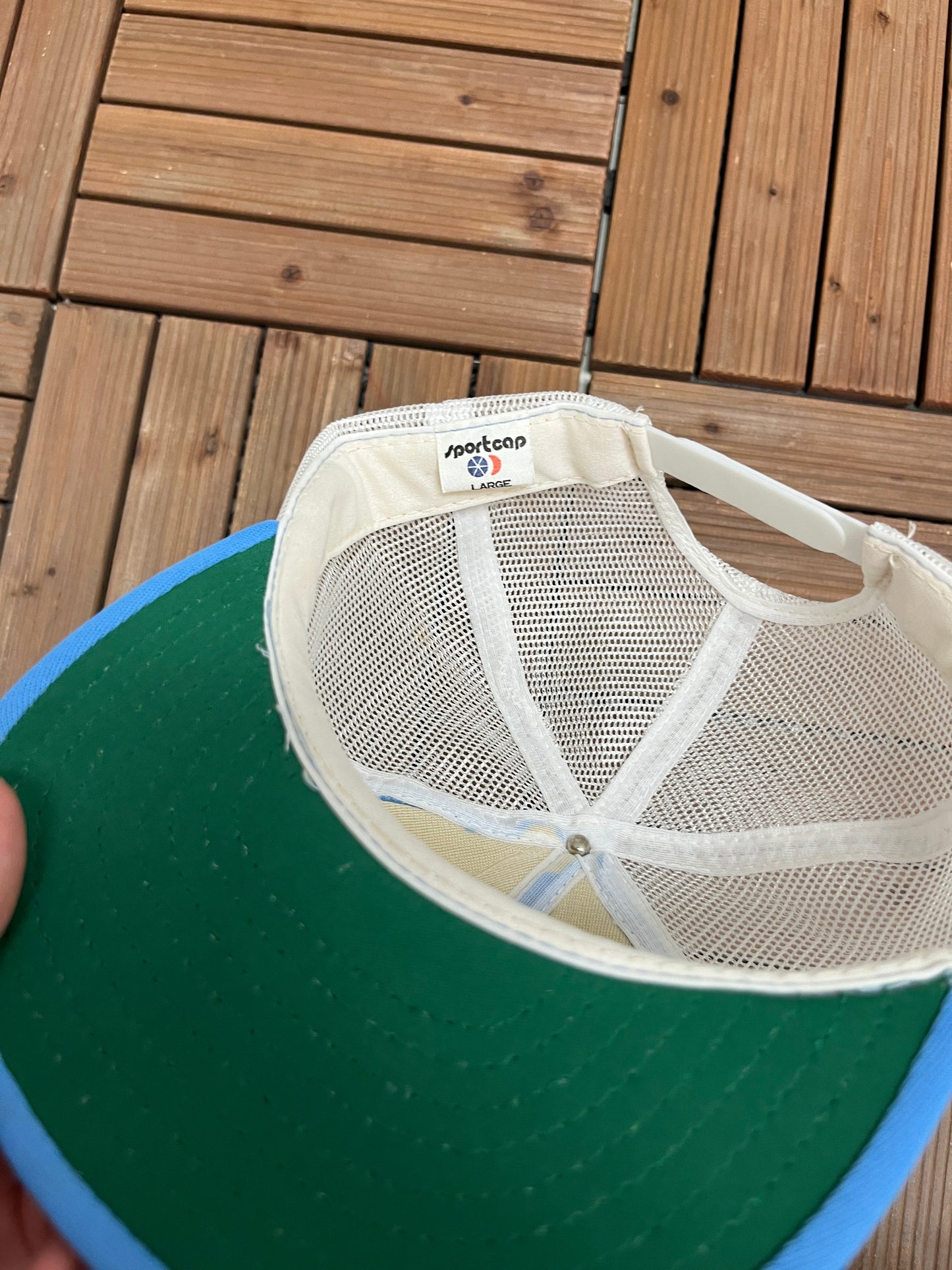 World Pro Skiing Graphic Hat | Snap Back | Vintage 1980s Promotional Trucker Blue Hat |