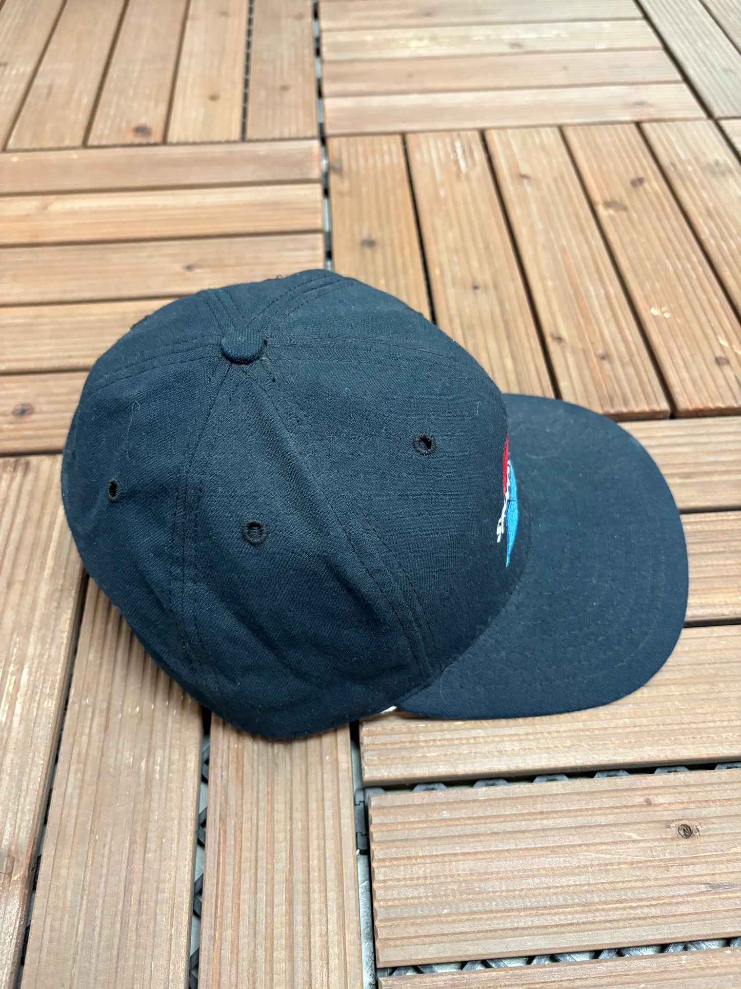 Sports Channel Embroidered Graphic Hat | Snap Back | Vintage 1990s Promotional Blue Cap |