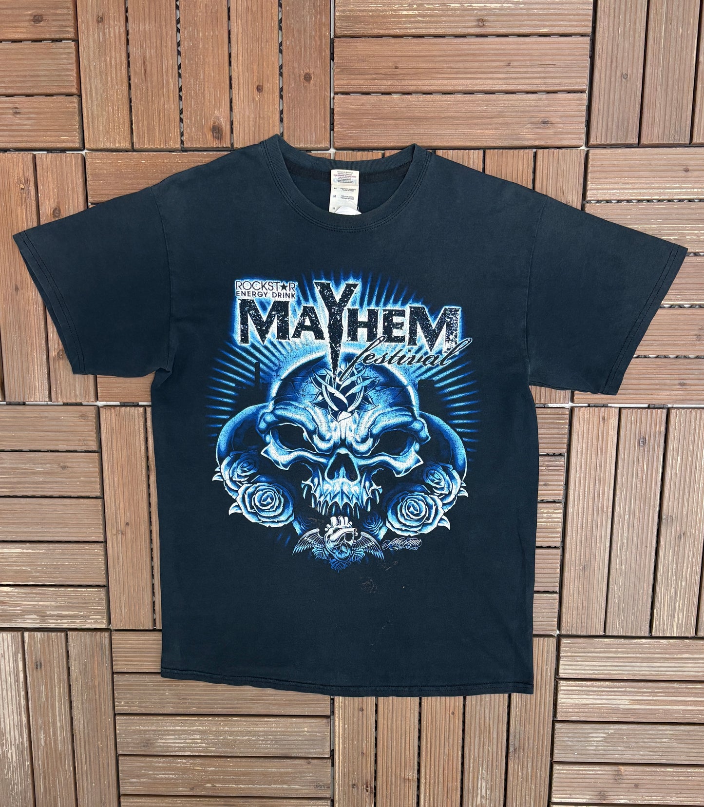 Mayhem First Annual Festival 2008 Graphic Tee | Size Medium | Vintage 2000s Heavy Metal Band Music Black T-Shirt |