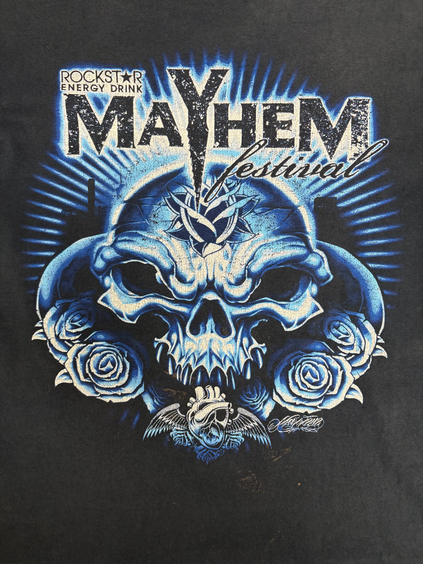 Mayhem First Annual Festival 2008 Graphic Tee | Size Medium | Vintage 2000s Heavy Metal Band Music Black T-Shirt |