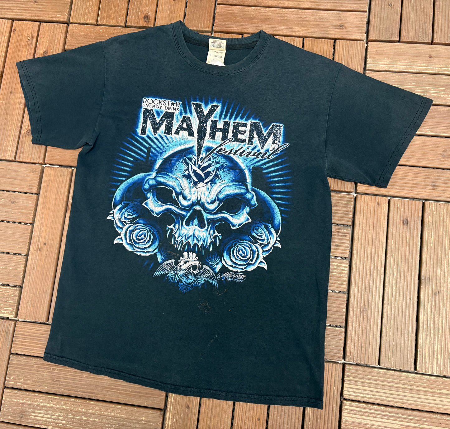 Mayhem First Annual Festival 2008 Graphic Tee | Size Medium | Vintage 2000s Heavy Metal Band Music Black T-Shirt |