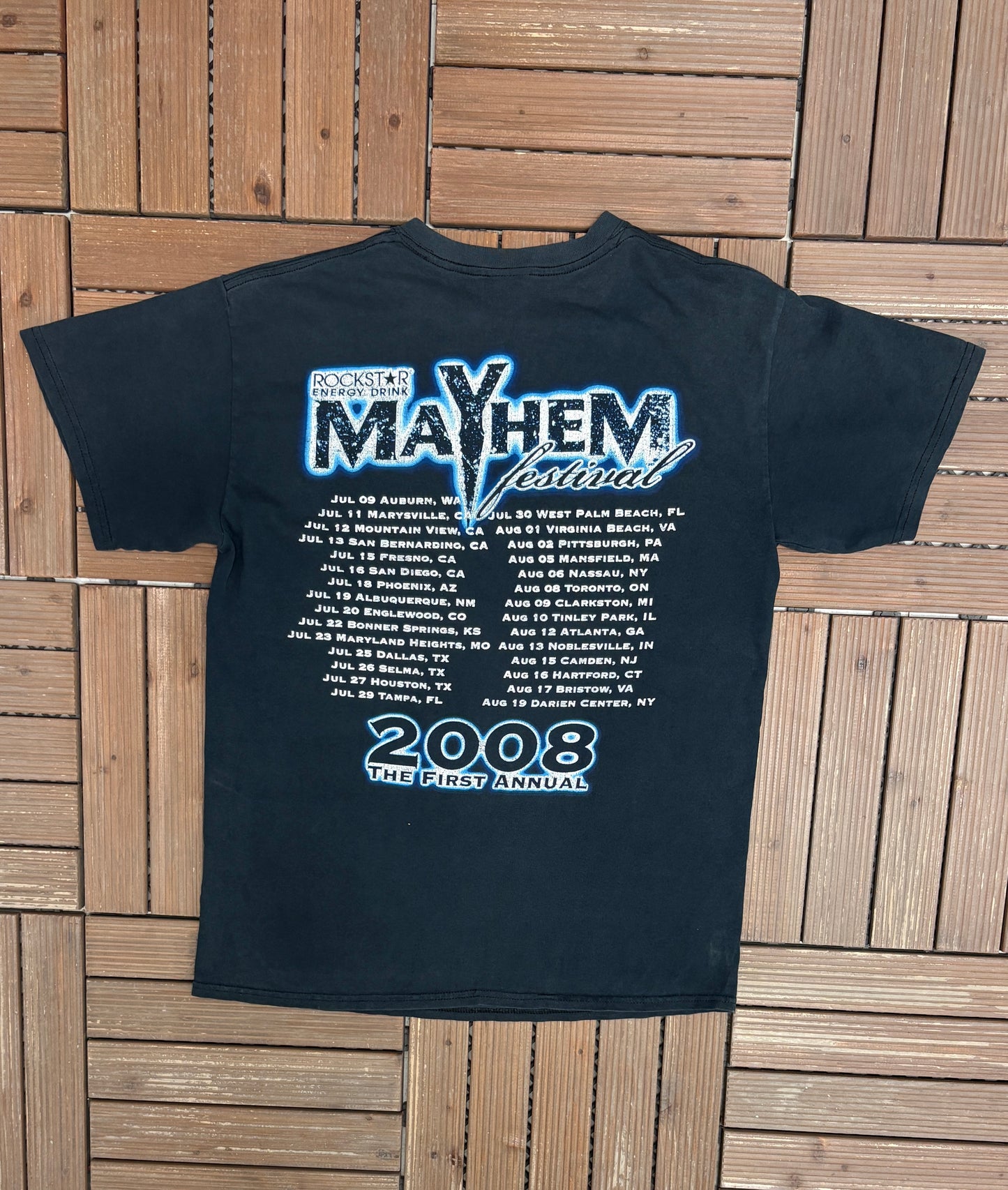 Mayhem First Annual Festival 2008 Graphic Tee | Size Medium | Vintage 2000s Heavy Metal Band Music Black T-Shirt |